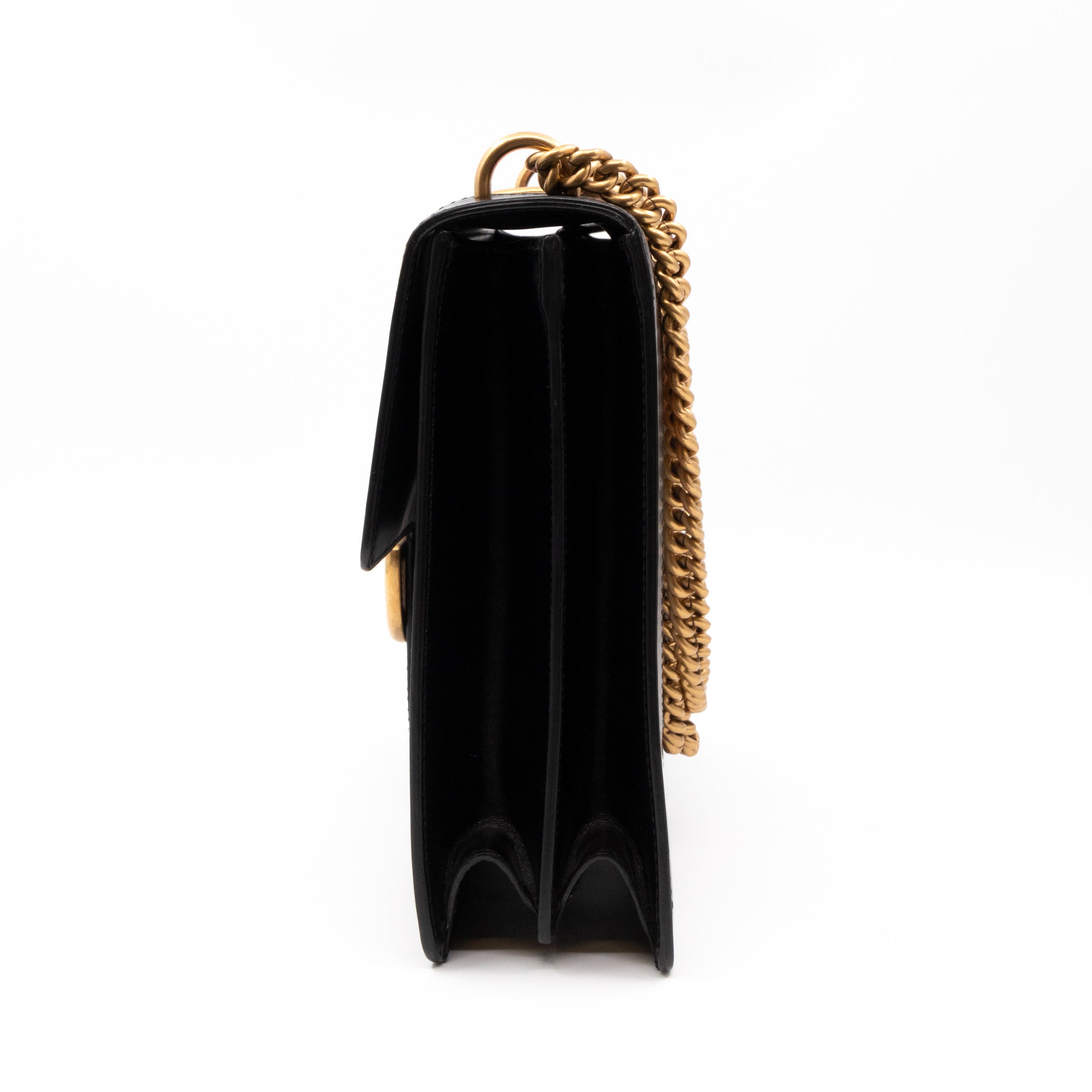 GG Marmont Heart Large Shoulder Bag Black Leather