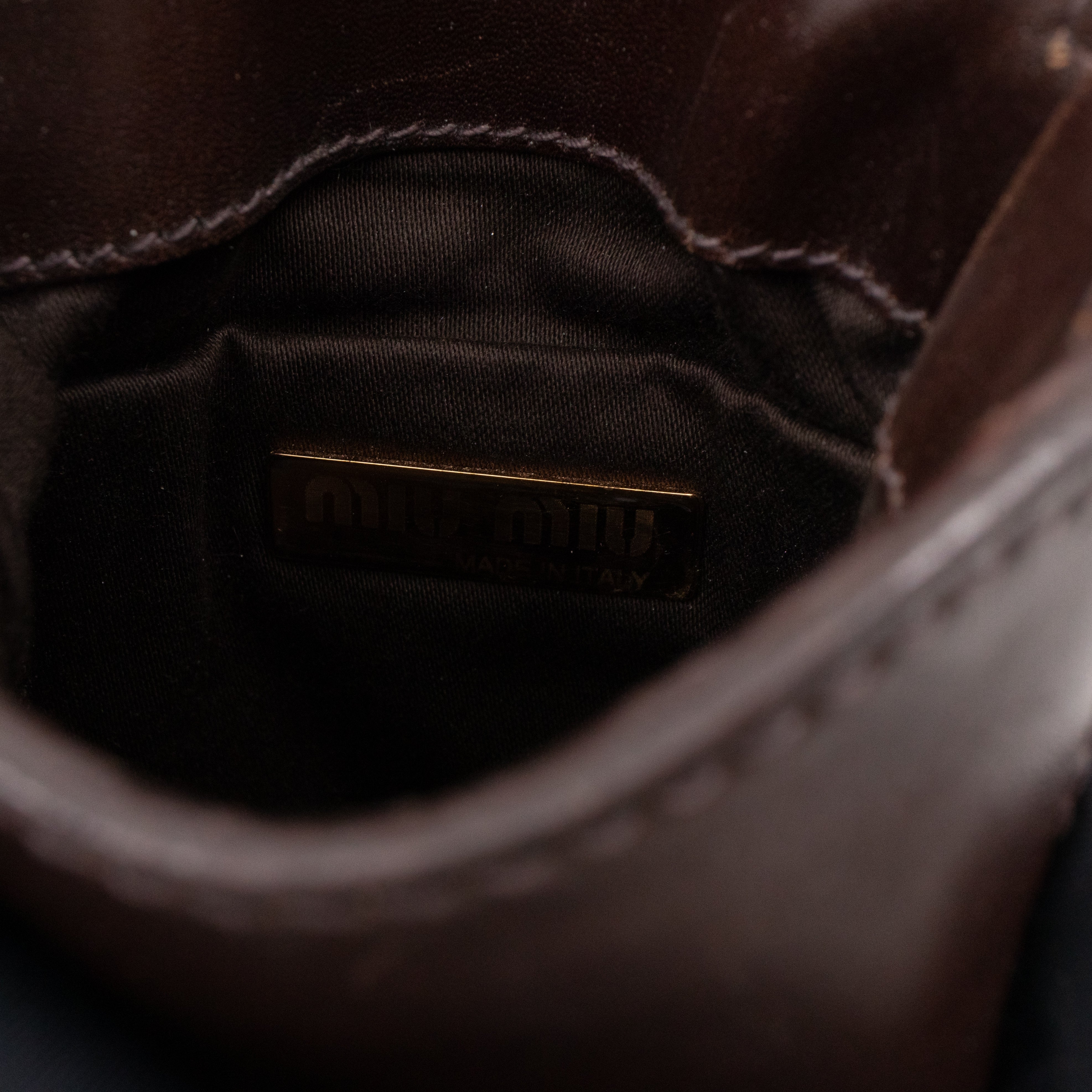 Studded Crossbody Phone Bag Brown Leather