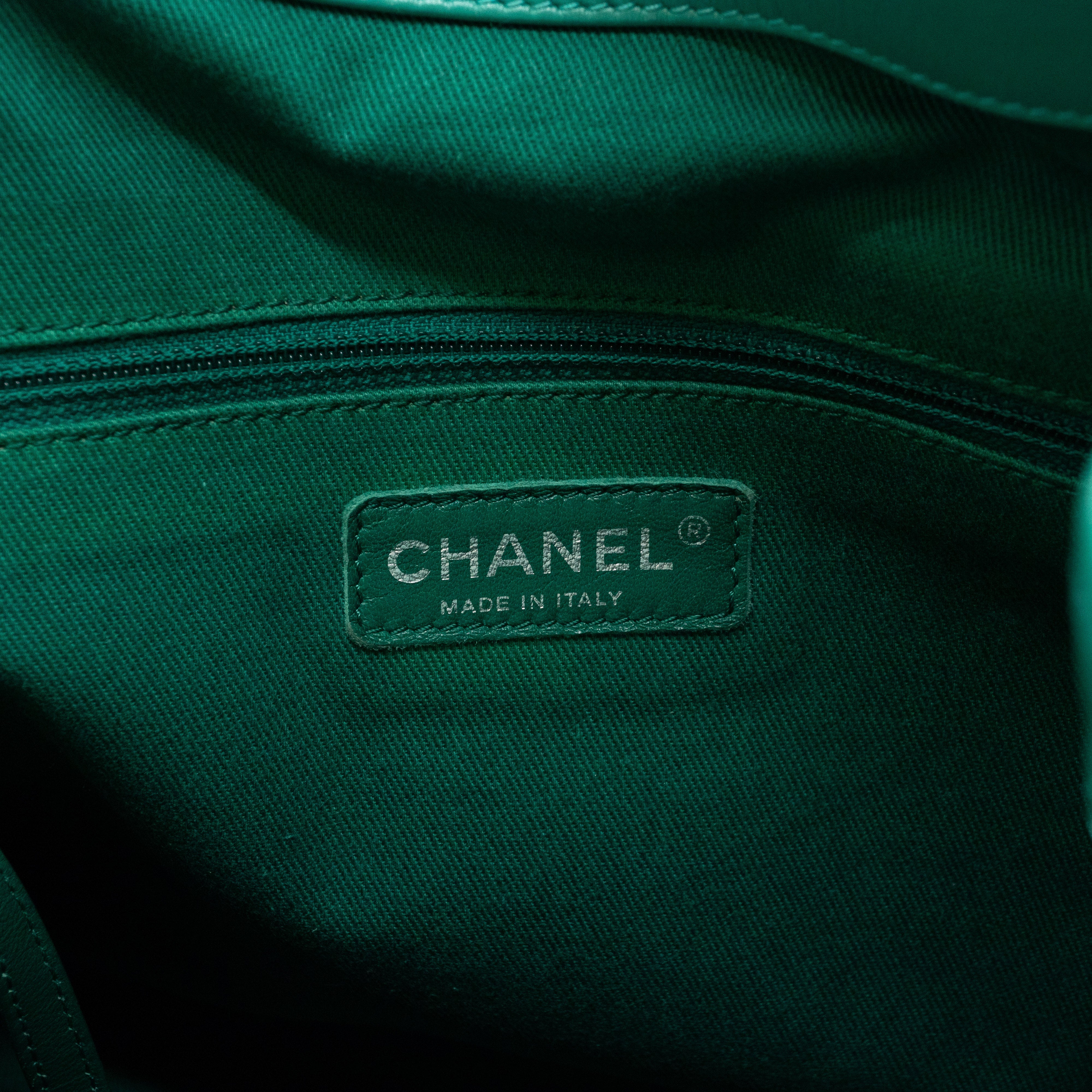 Up In The Air Tote Green Perforated Leather