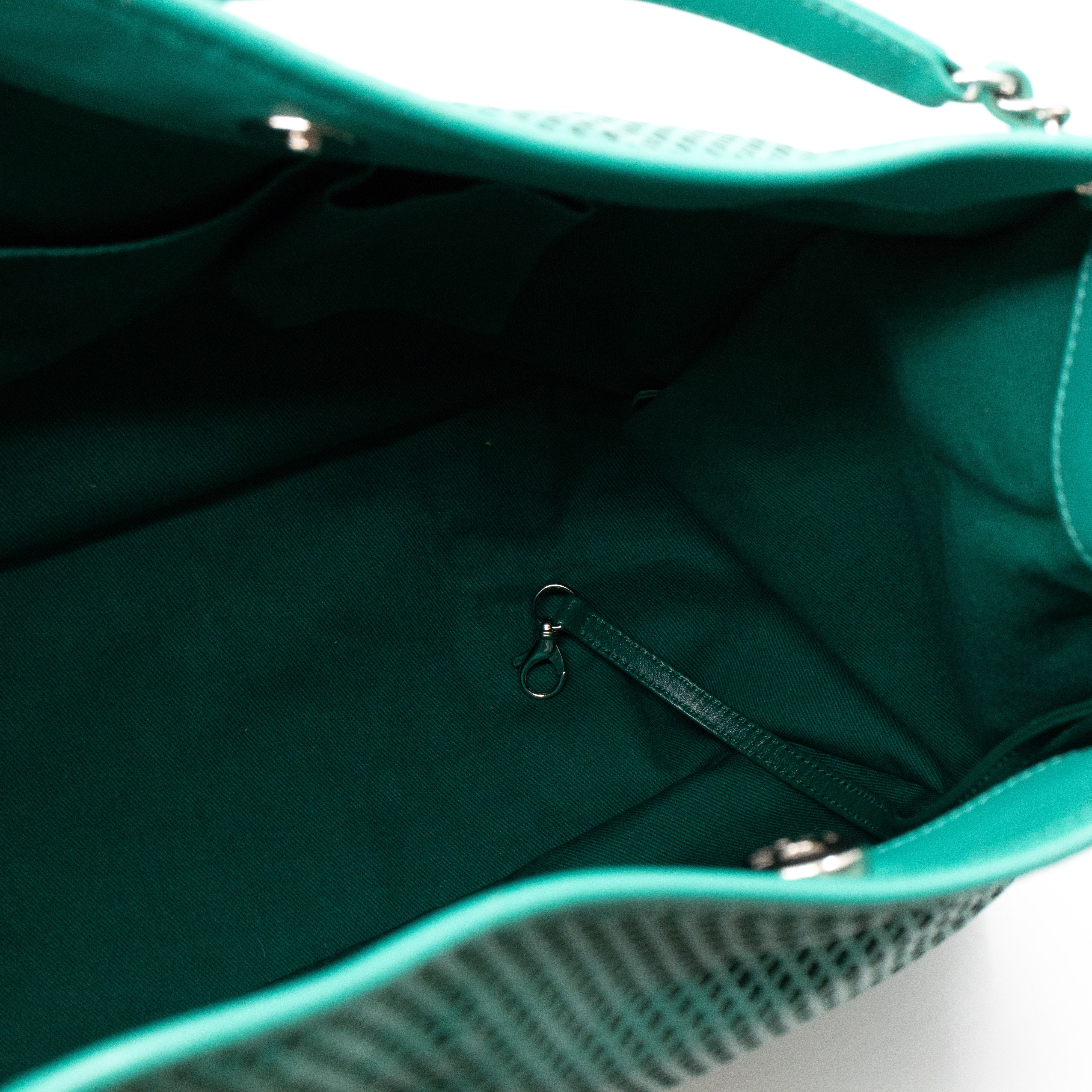 Up In The Air Tote Green Perforated Leather