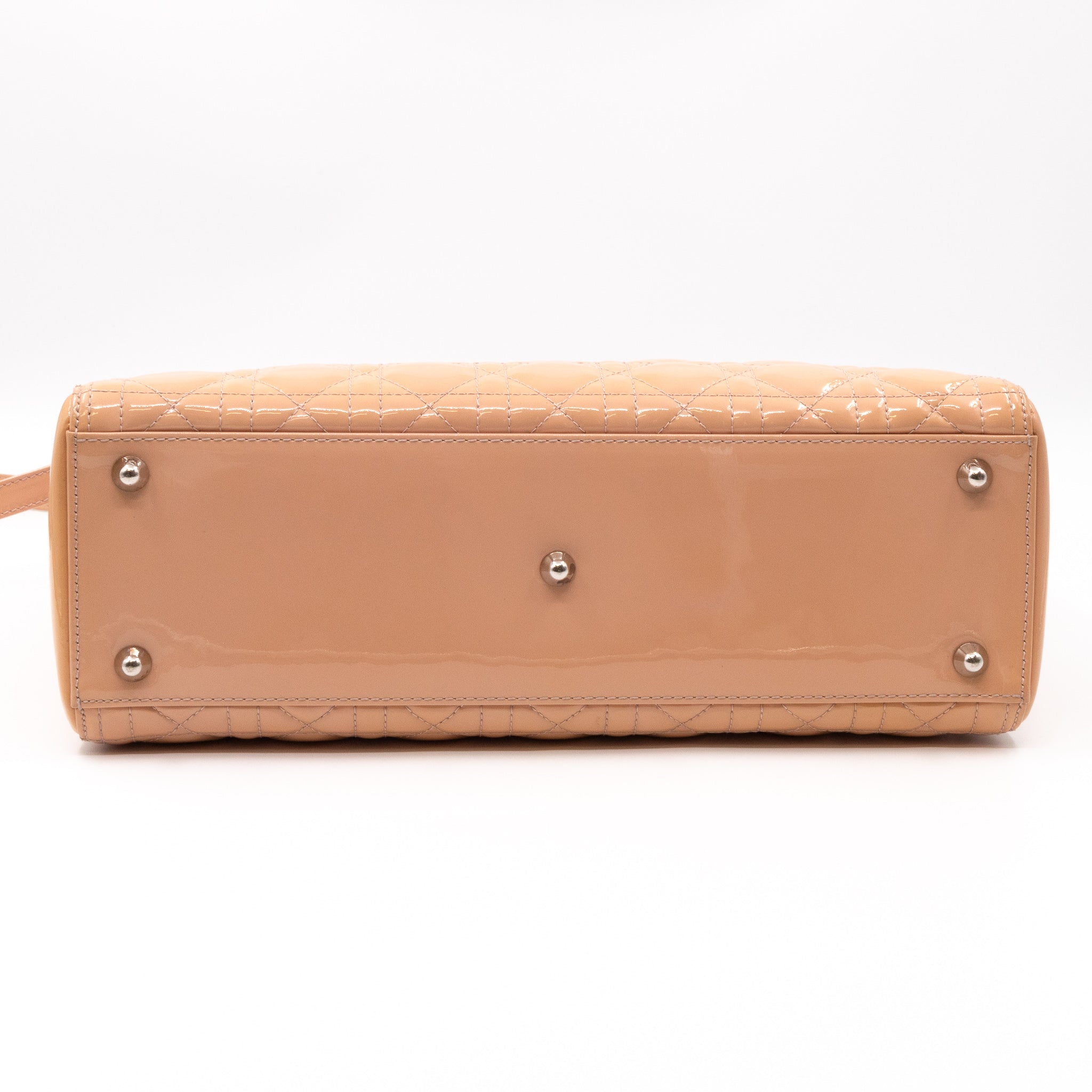 Lady Dior Large Light Beige Patent Leather