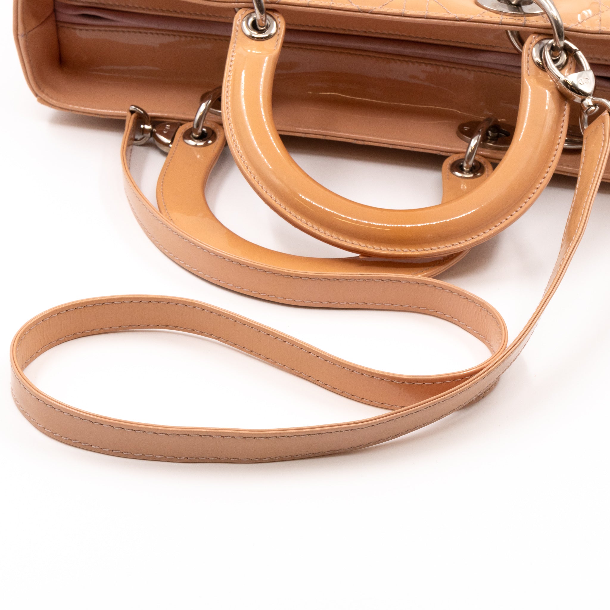 Lady Dior Large Light Beige Patent Leather