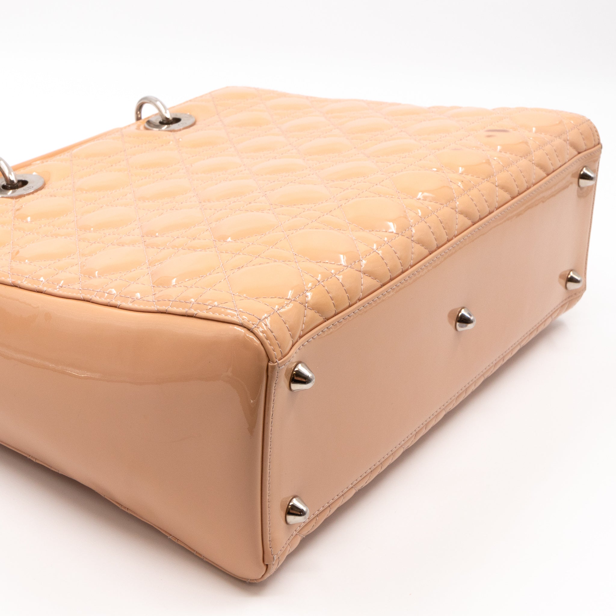 Lady Dior Large Light Beige Patent Leather