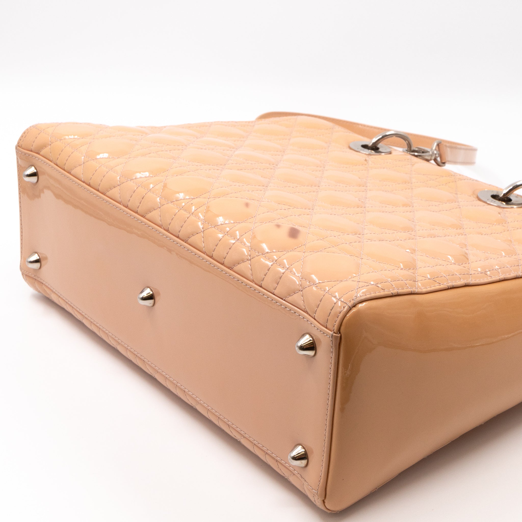 Lady Dior Large Light Beige Patent Leather