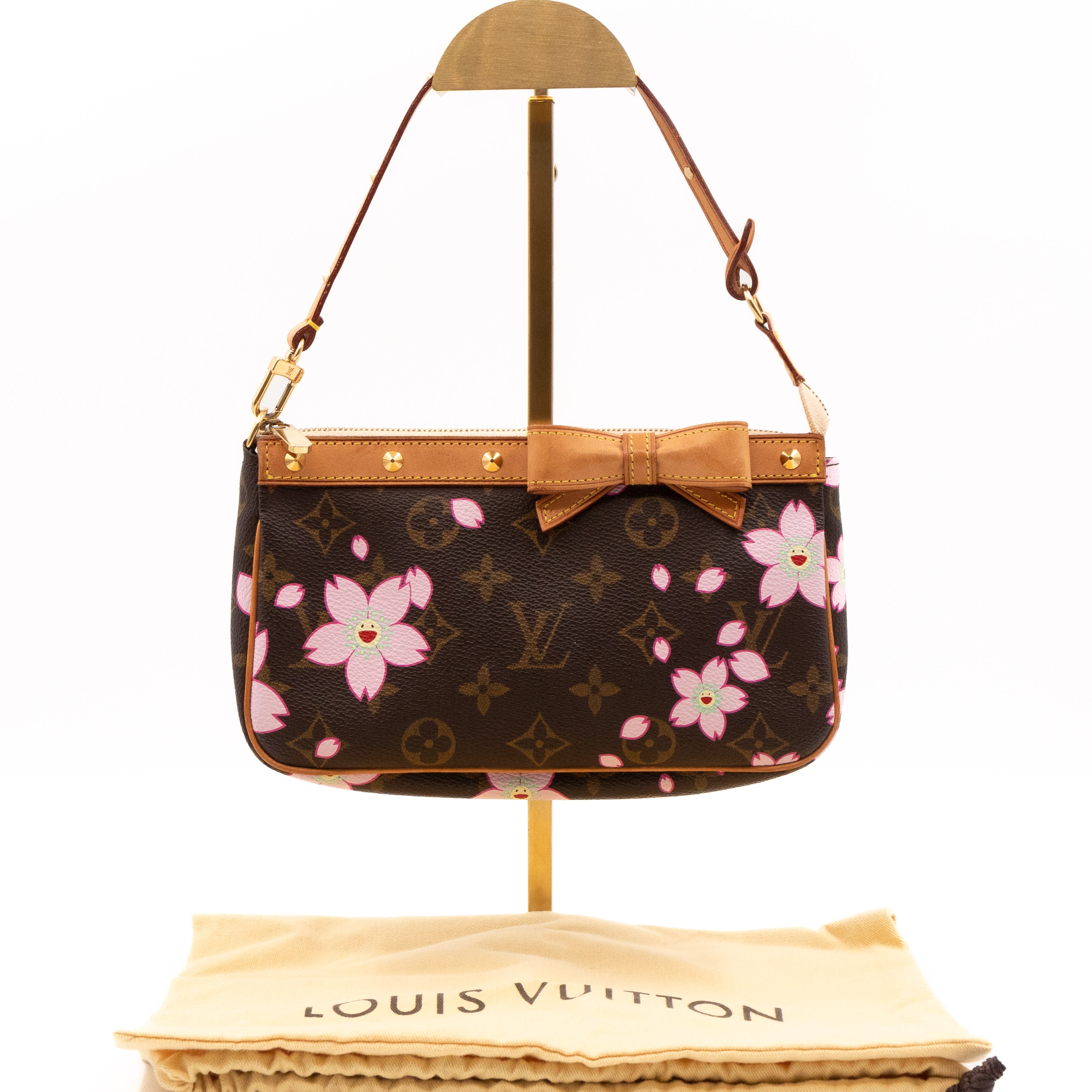 LOUIS VUITTON Monogram Cherry Blossom Pochette Accessoires Ciel
