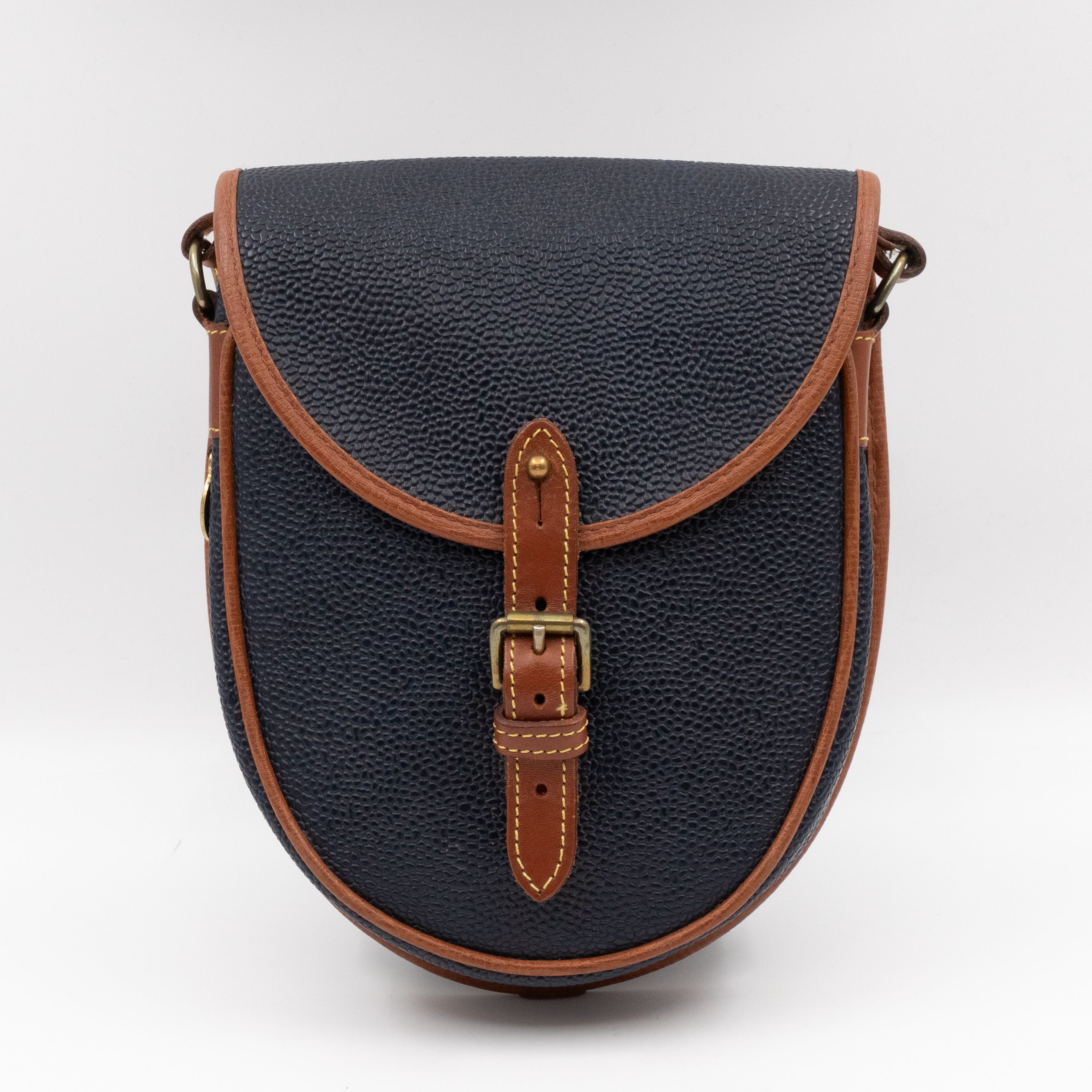 Vintage Crossbody Bag Blue Leather