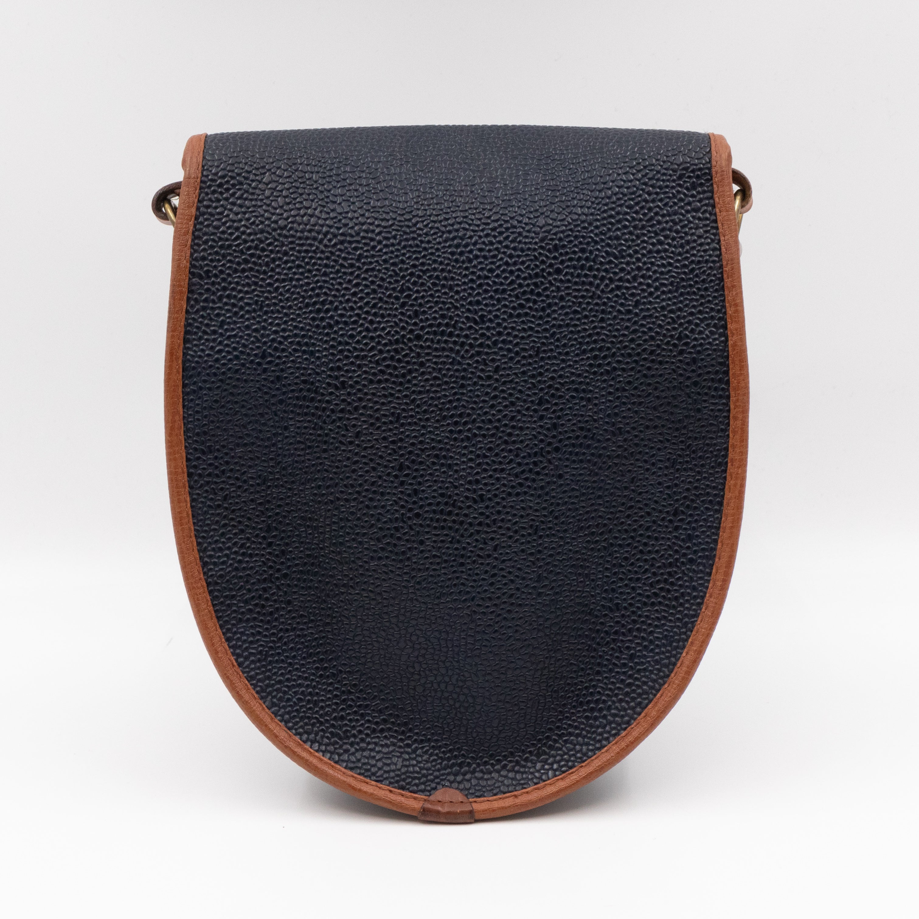 Vintage Crossbody Bag Blue Leather