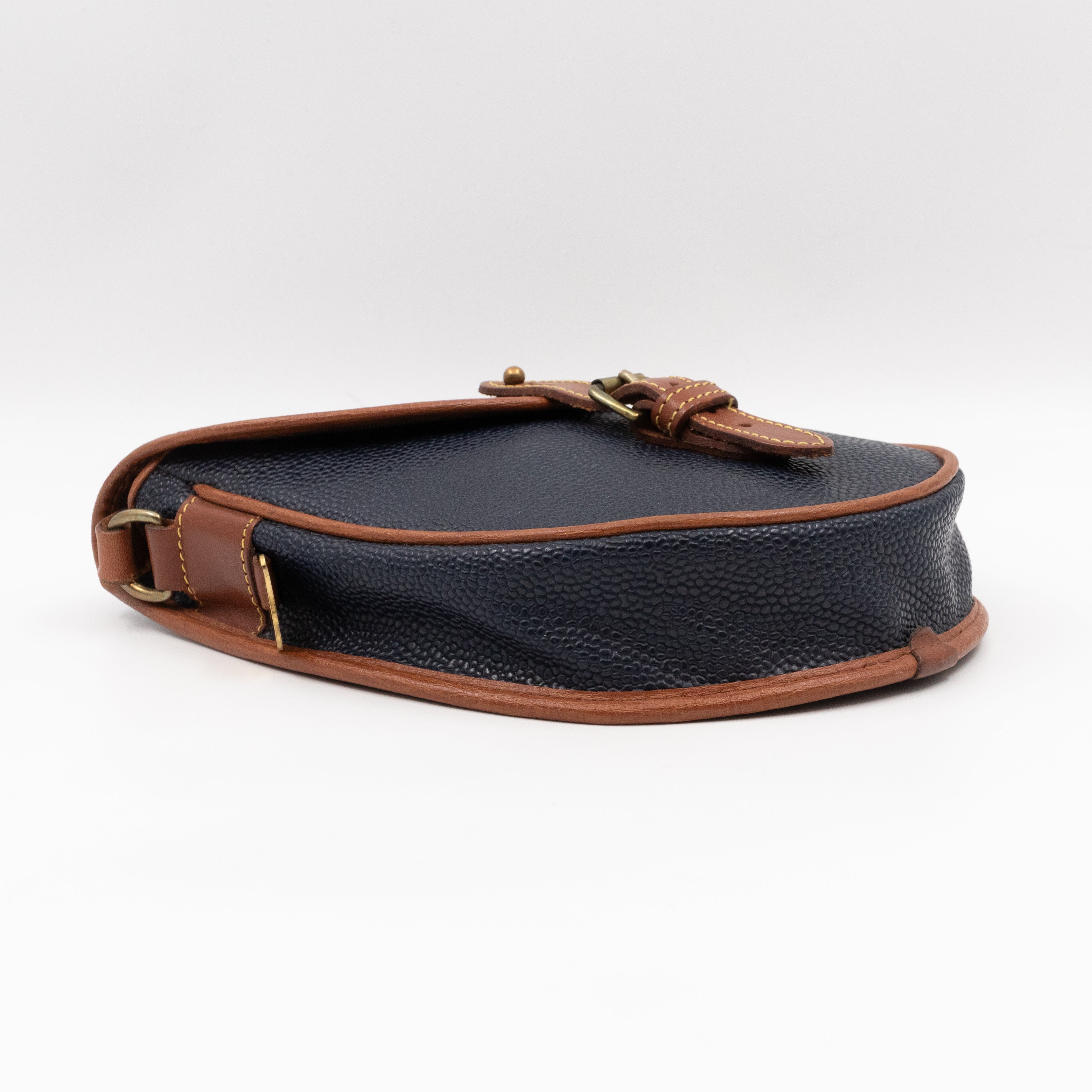 Vintage Crossbody Bag Blue Leather