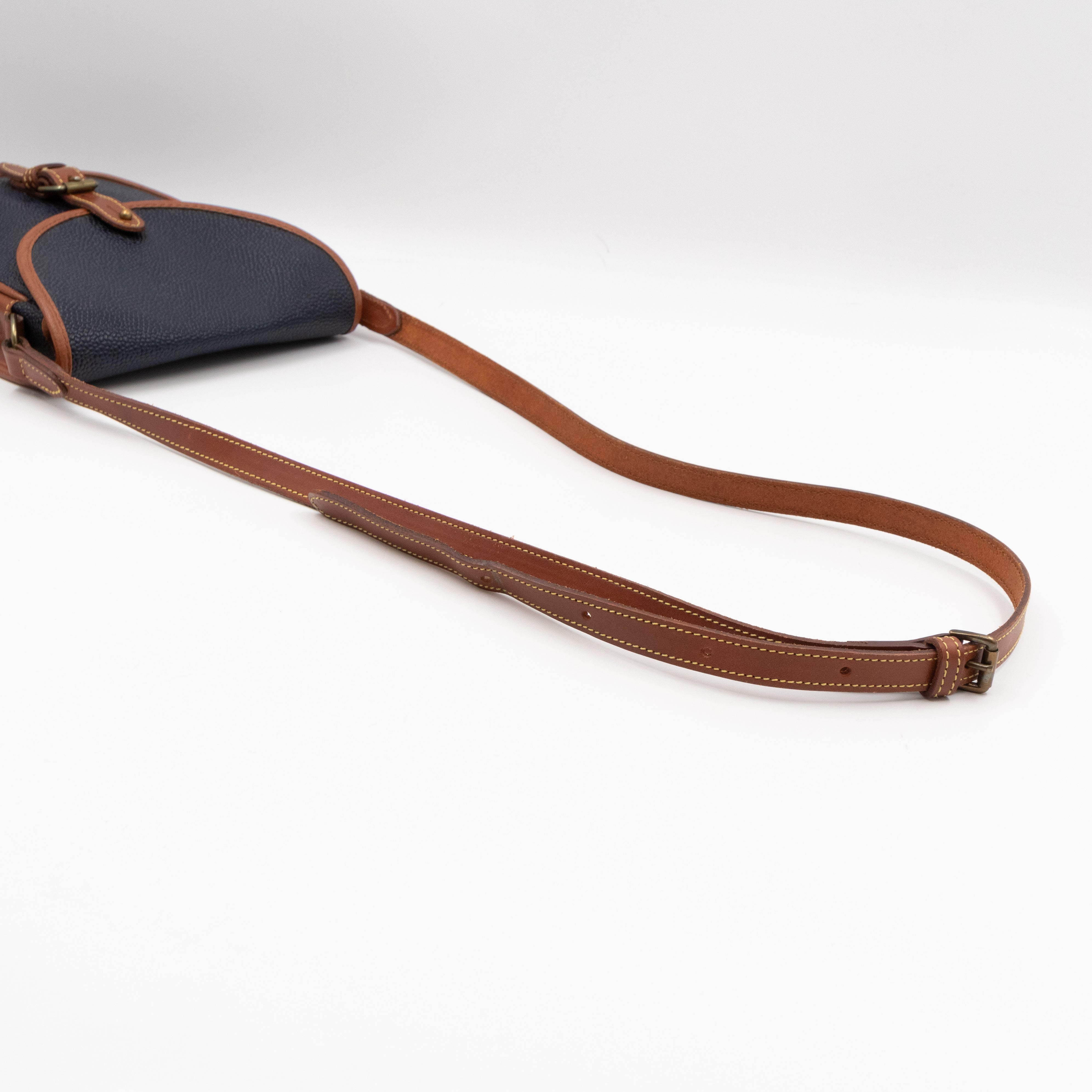 Vintage Crossbody Bag Blue Leather