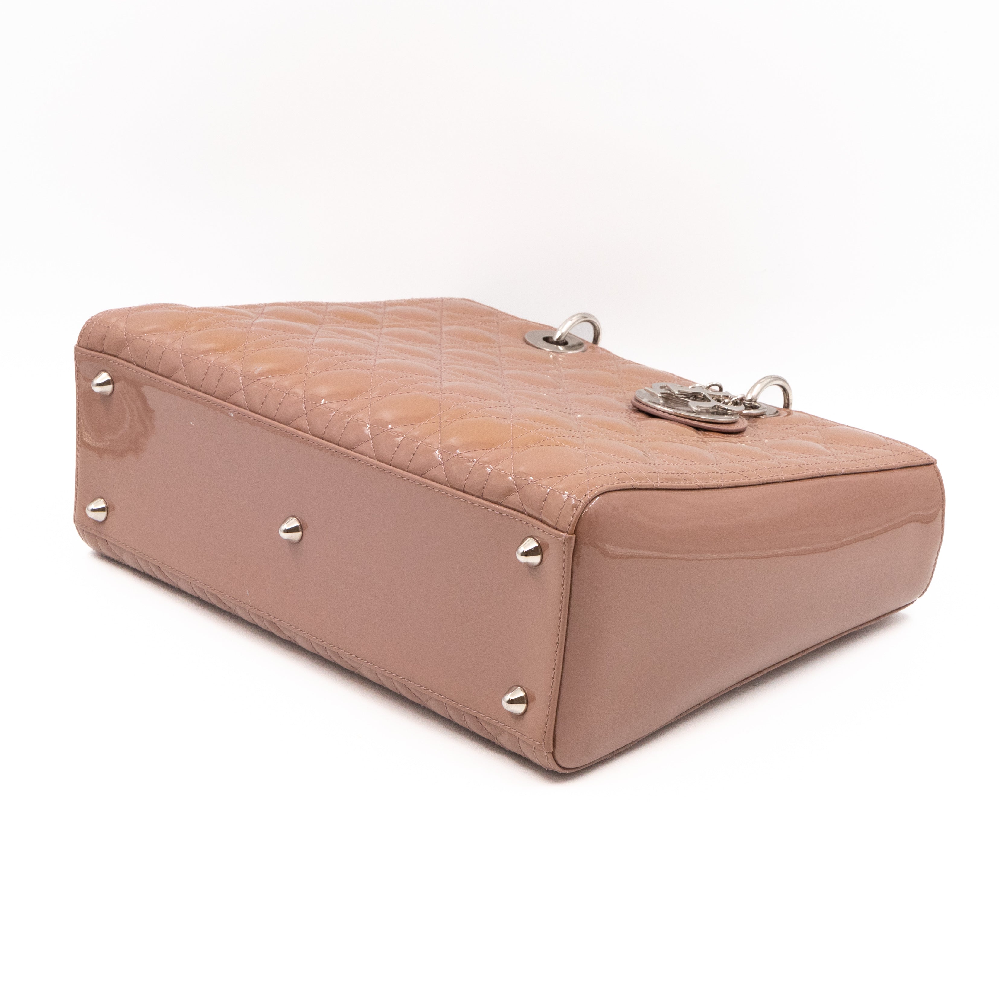 Lady Dior Large Dark Beige Patent Leather