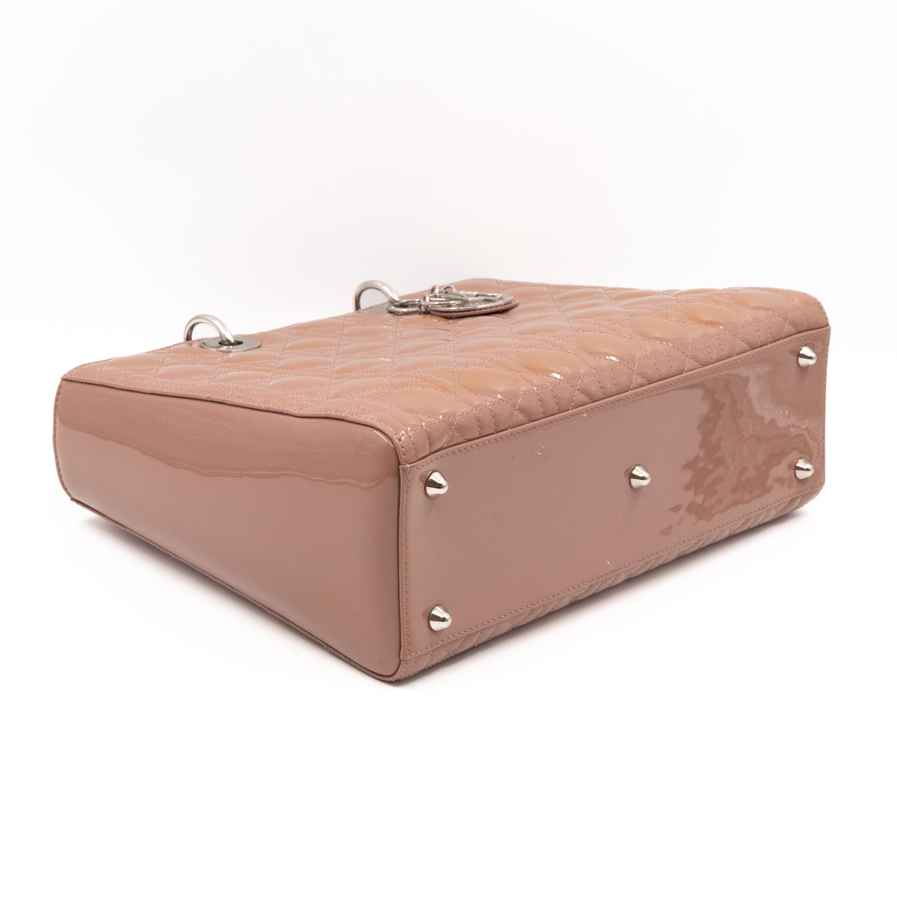 Lady Dior Large Dark Beige Patent Leather