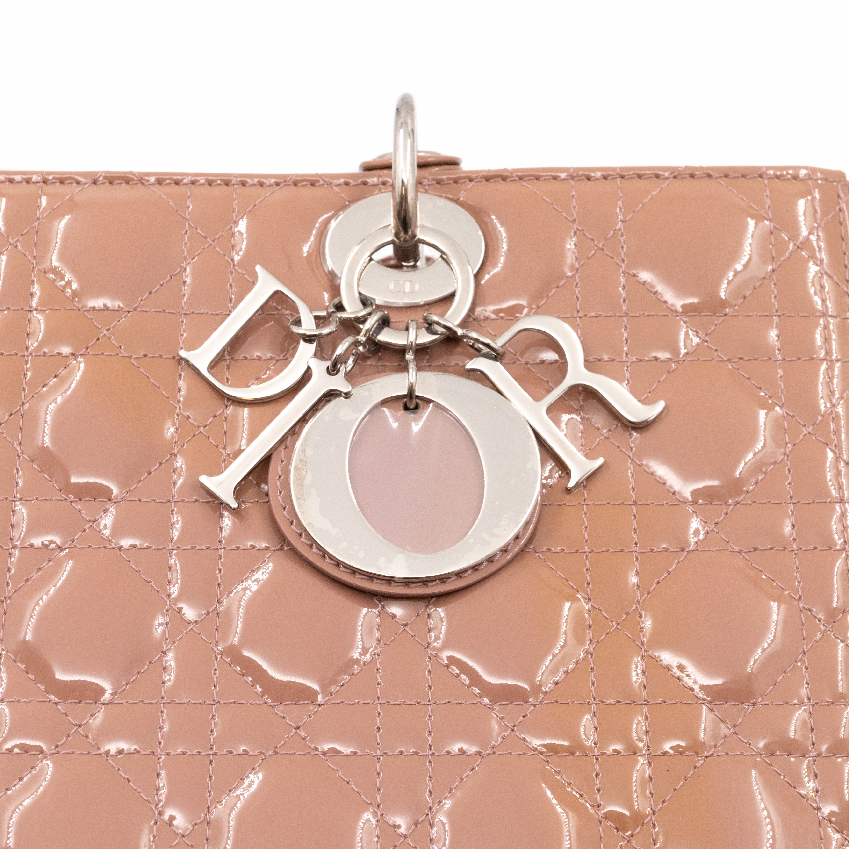 Lady Dior Large Dark Beige Patent Leather