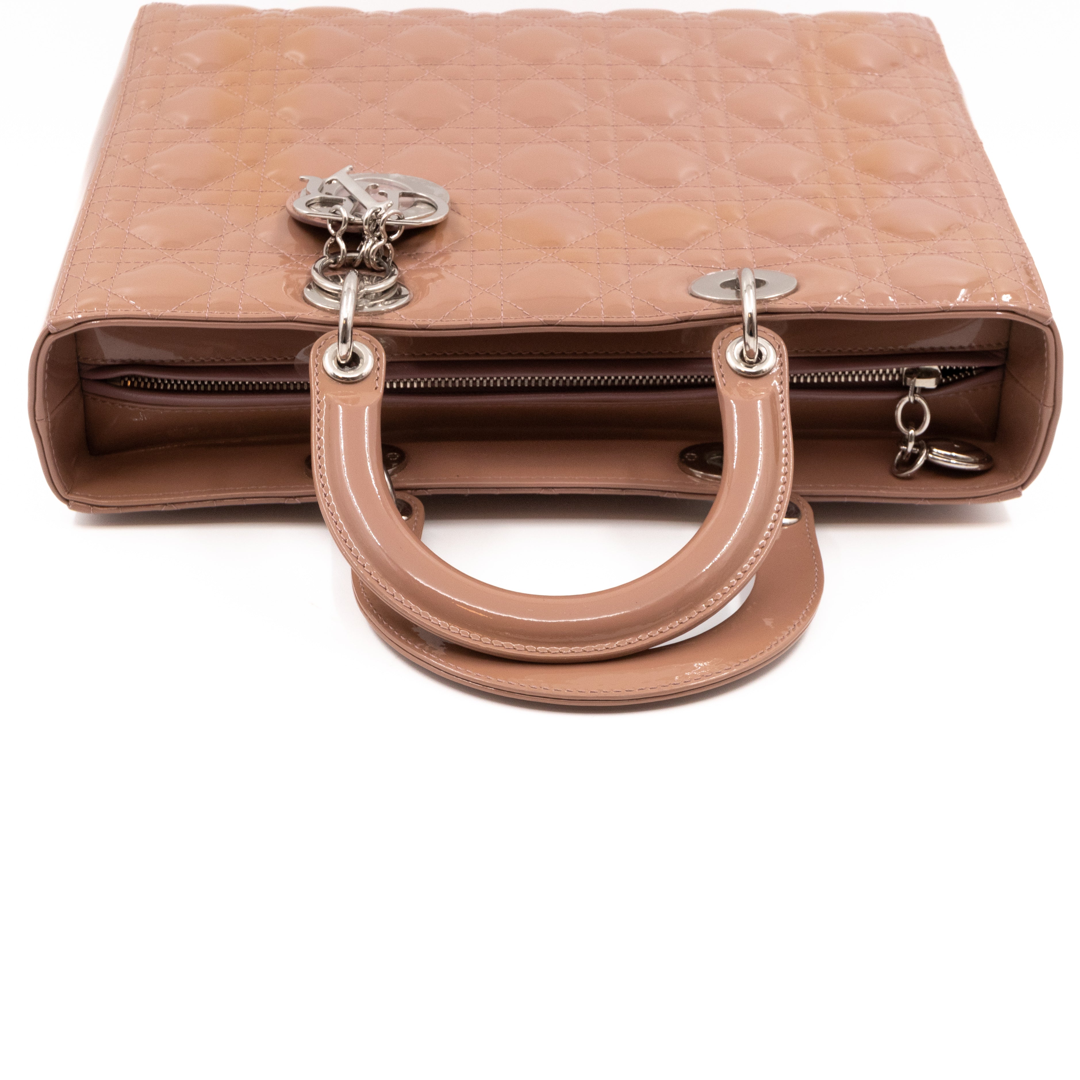 Lady Dior Large Dark Beige Patent Leather