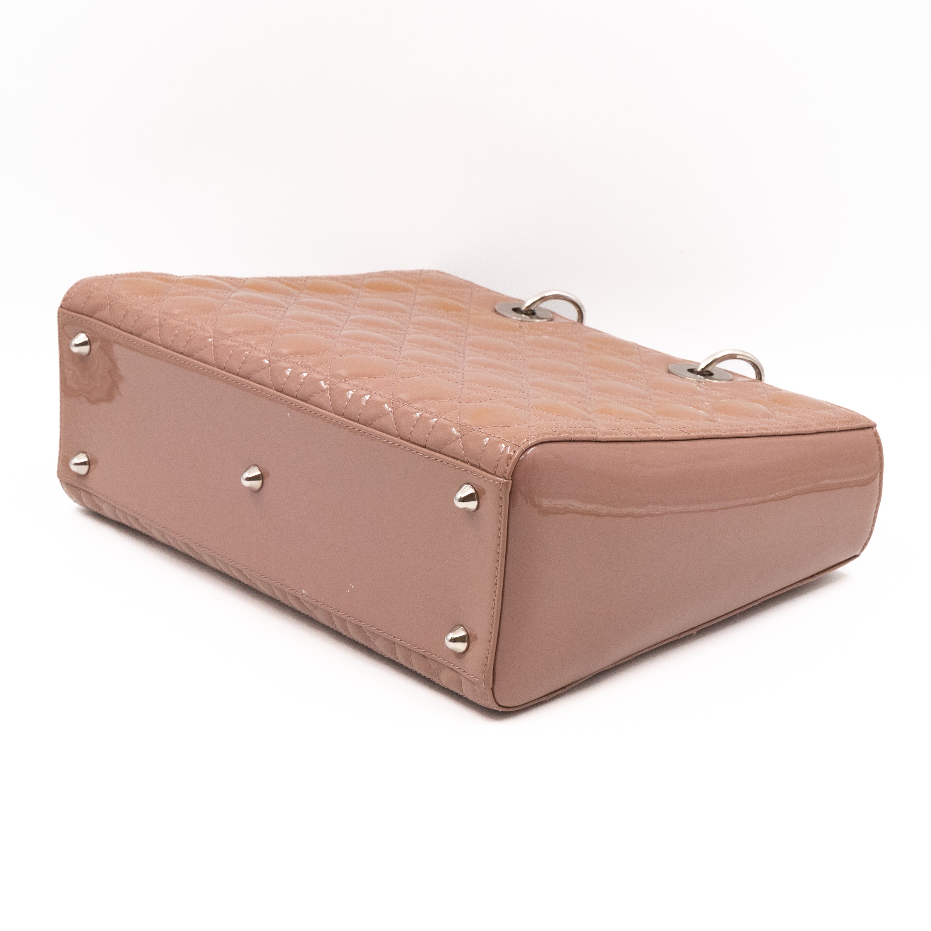 Lady Dior Large Dark Beige Patent Leather