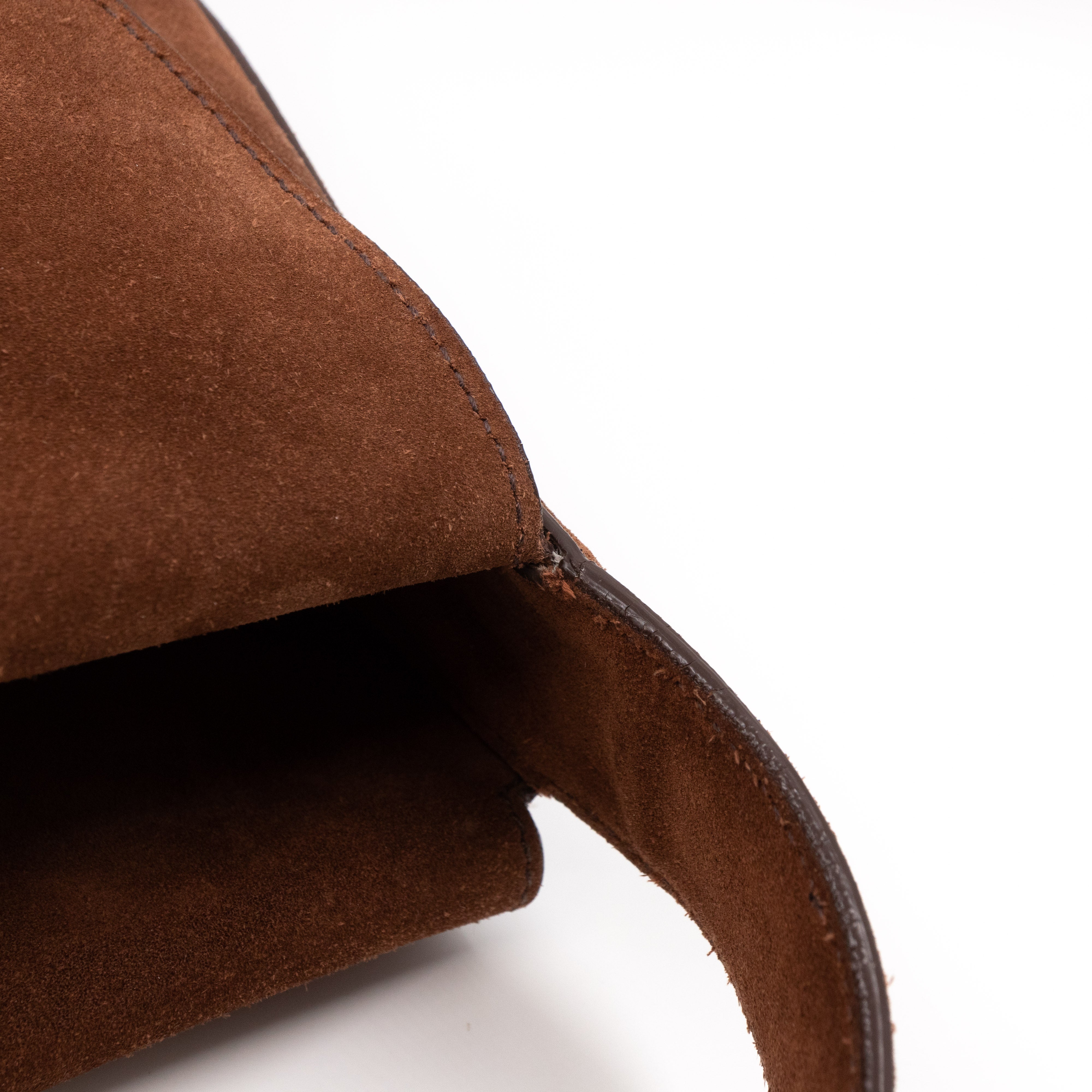 Double Flap Hobo Bag Brown Scamosciato Suede
