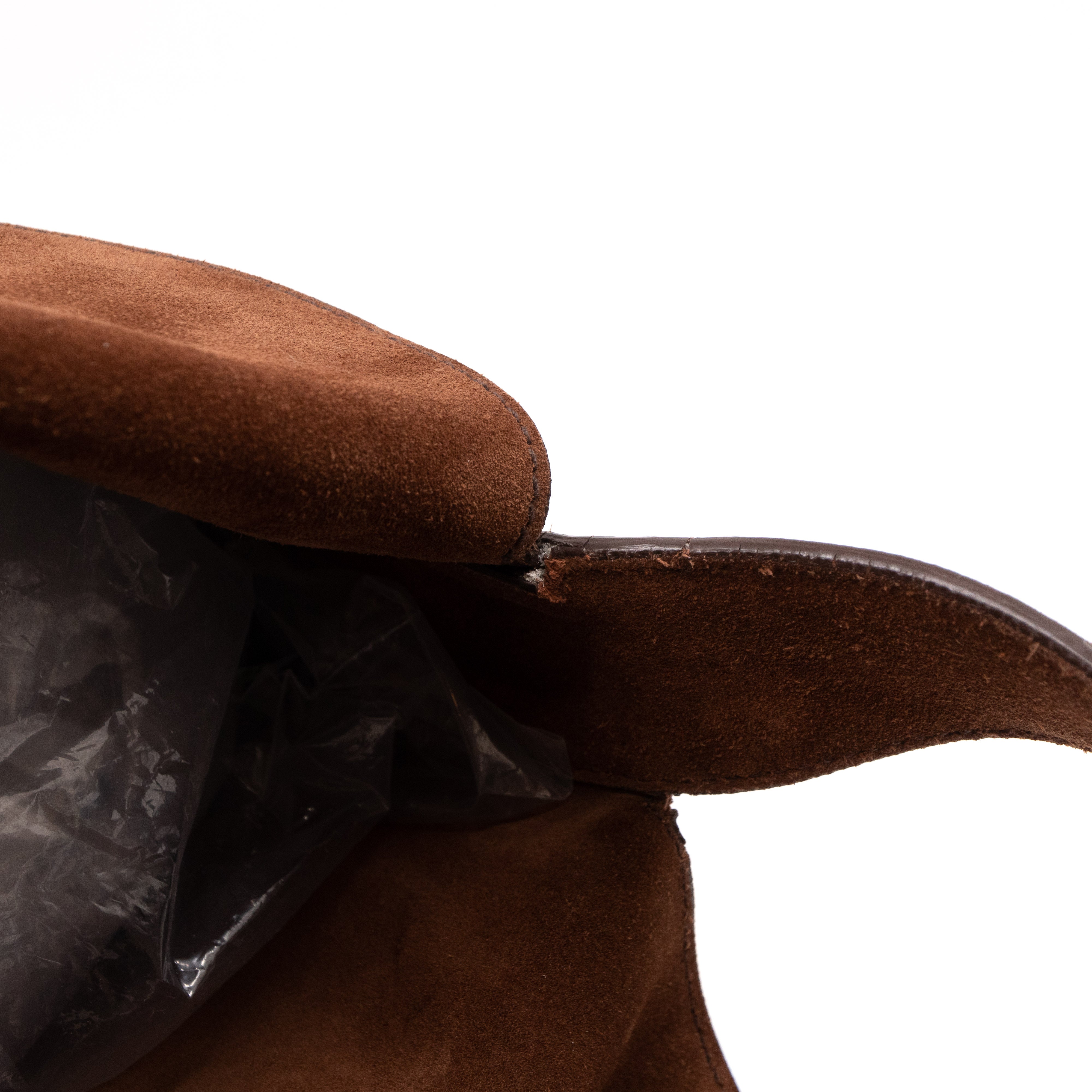 Double Flap Hobo Bag Brown Scamosciato Suede