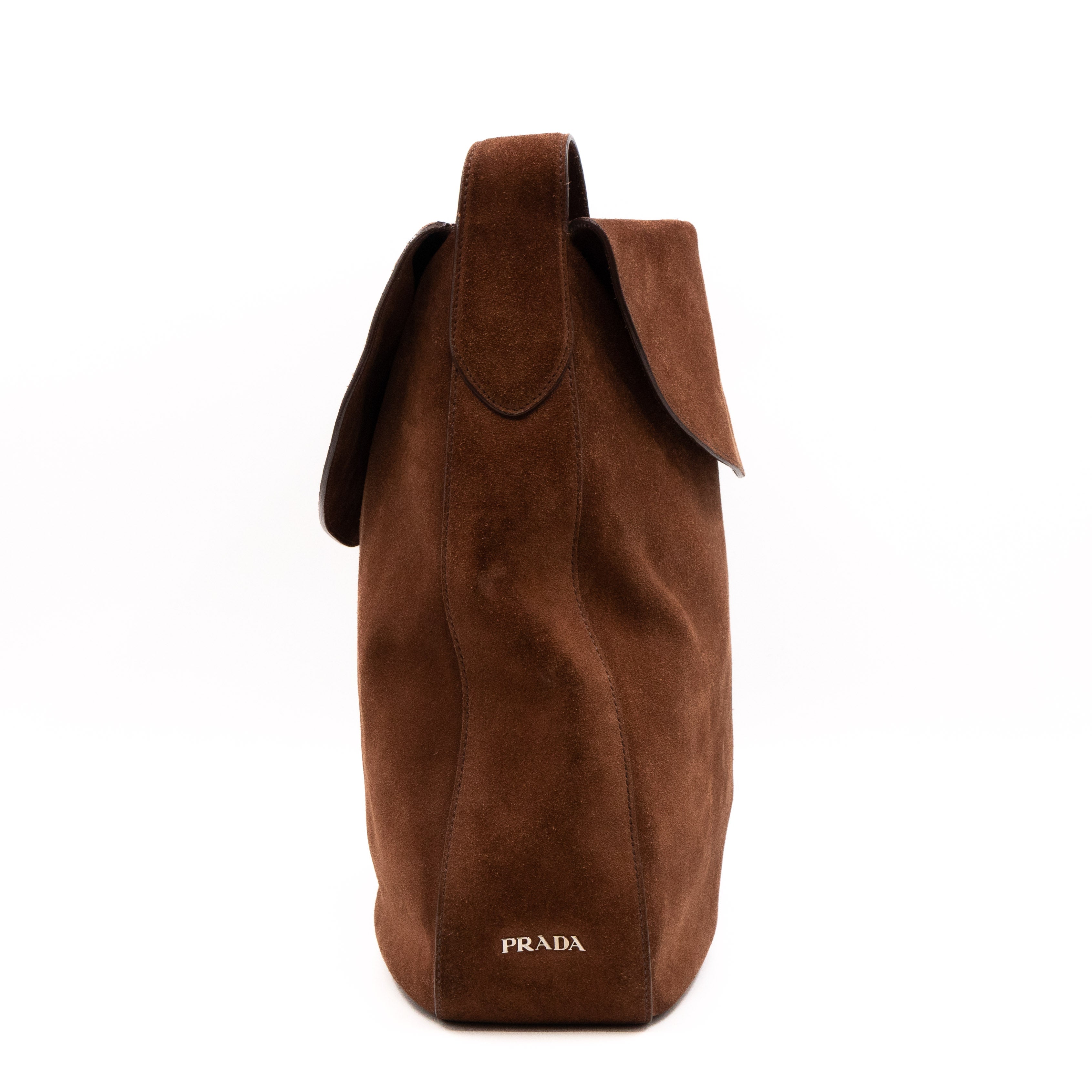 Double Flap Hobo Bag Brown Scamosciato Suede