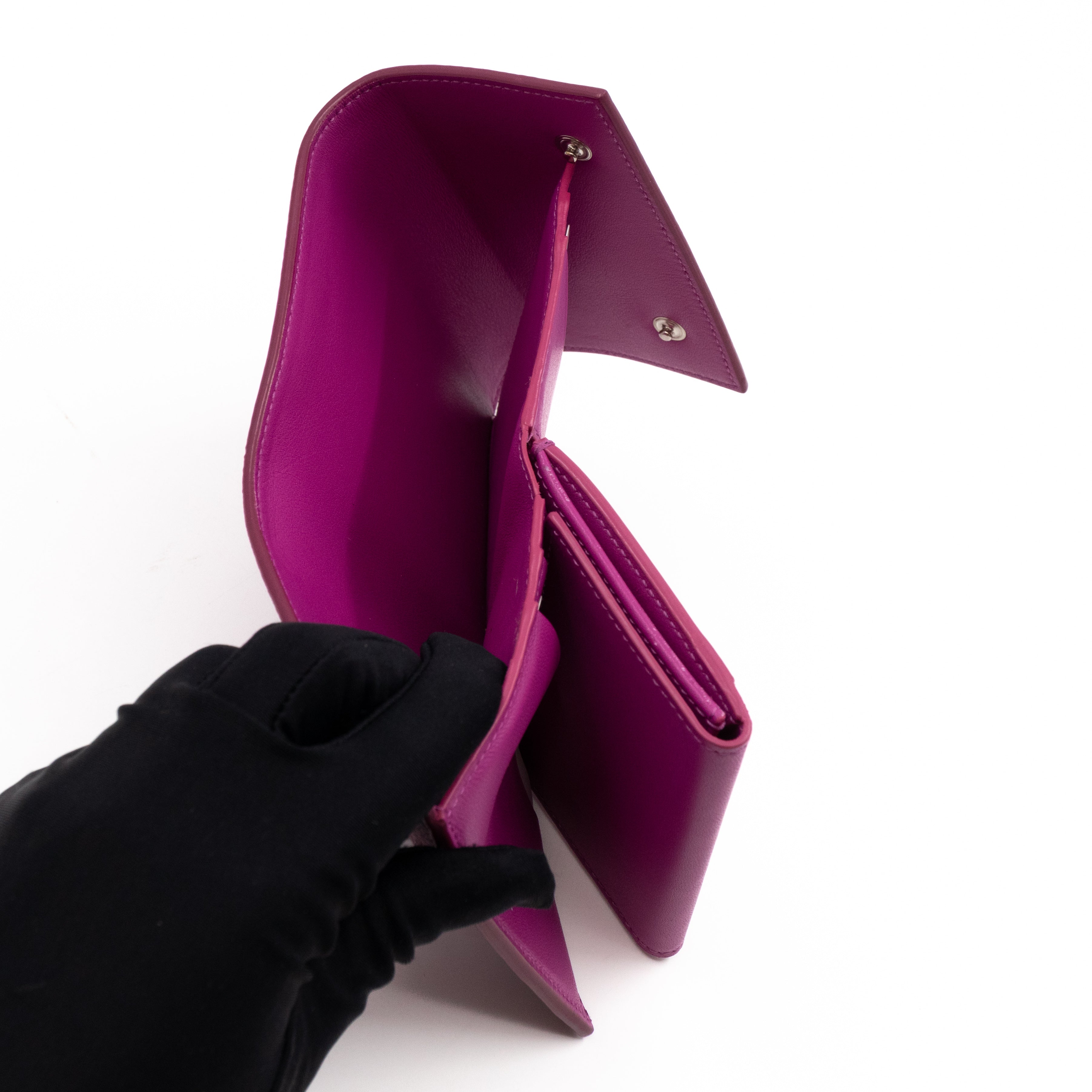 Small Trifold Wallet Purple Leather