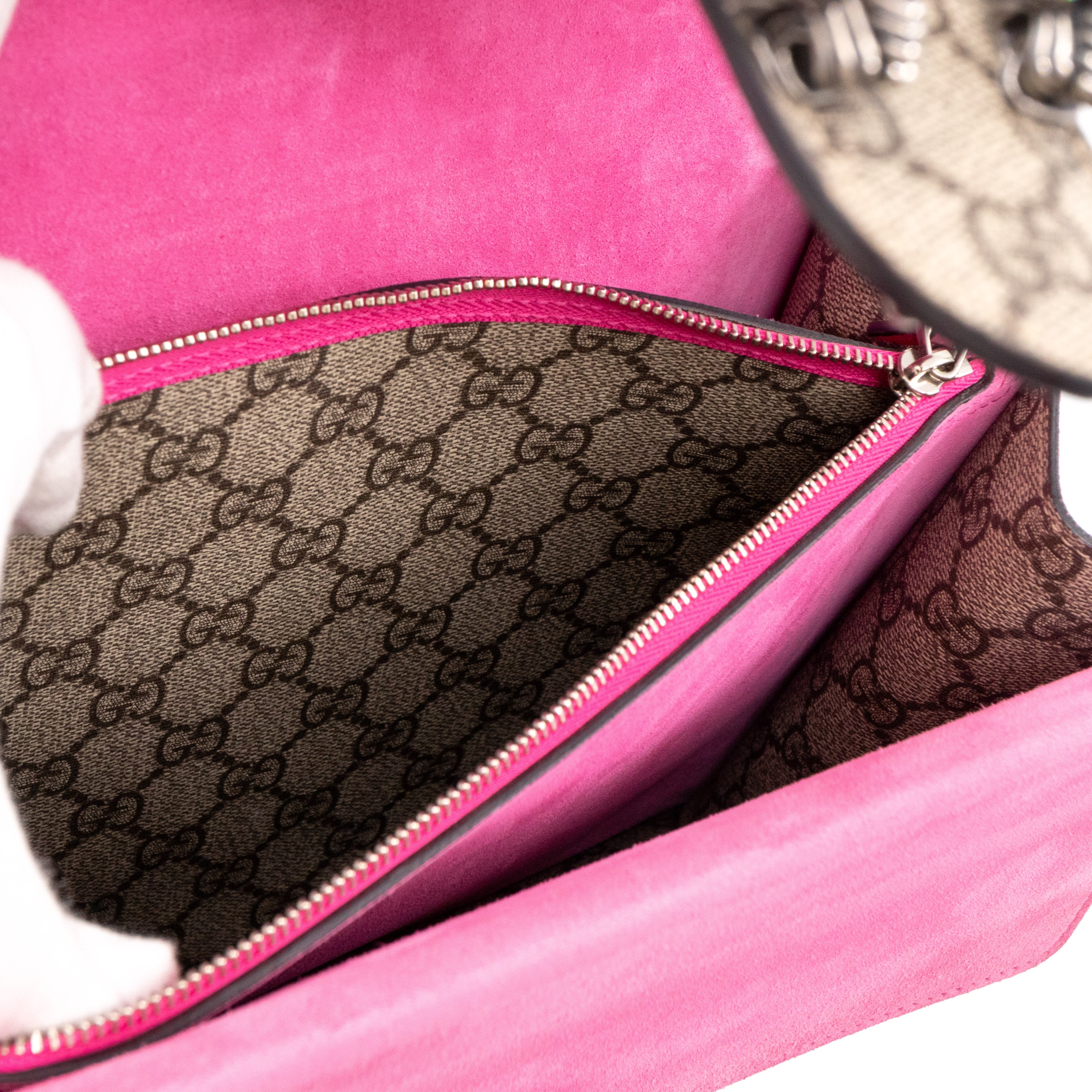 Dionysus Medium GG Supreme Pierced Heart Embroidered