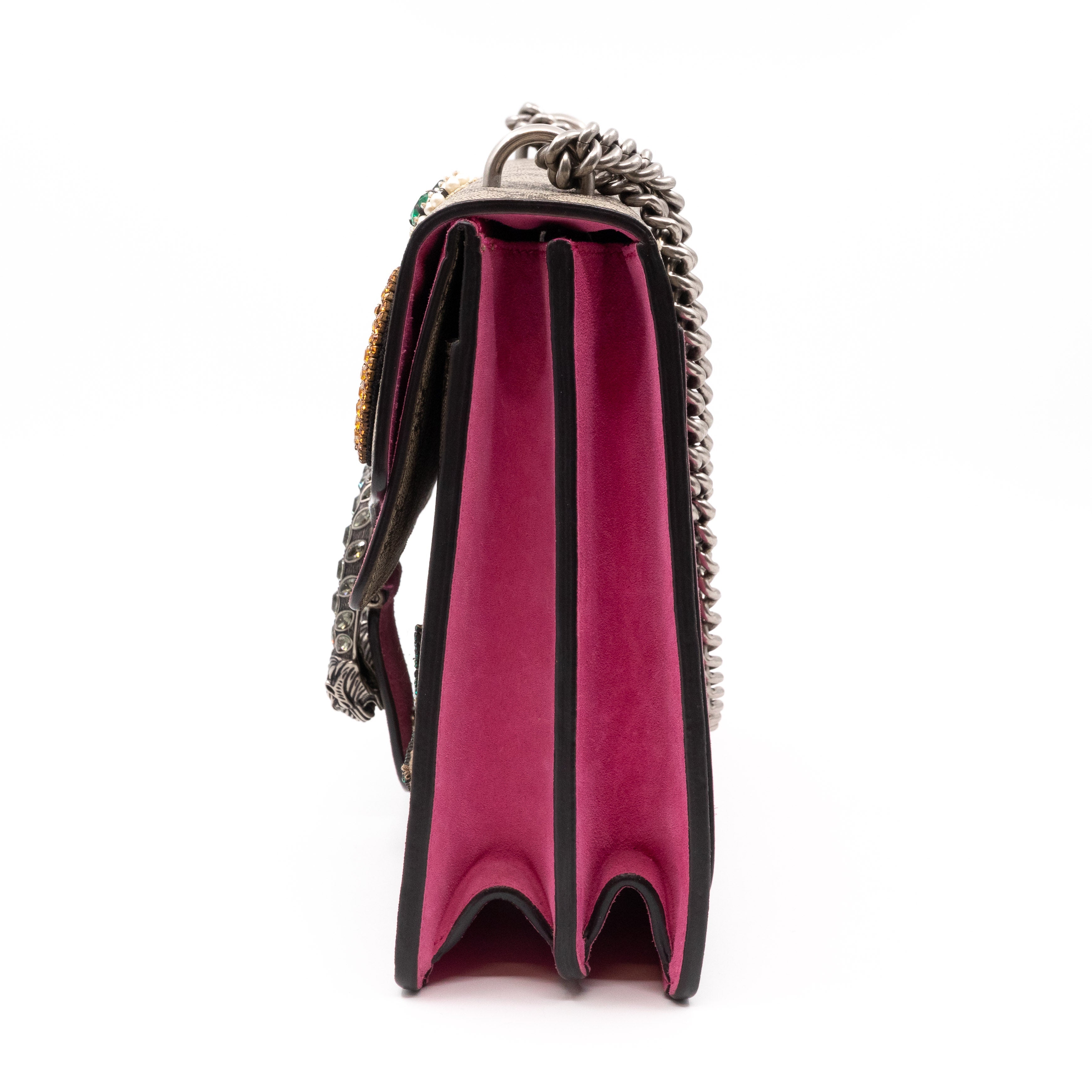 Dionysus Medium GG Supreme Pierced Heart Embroidered