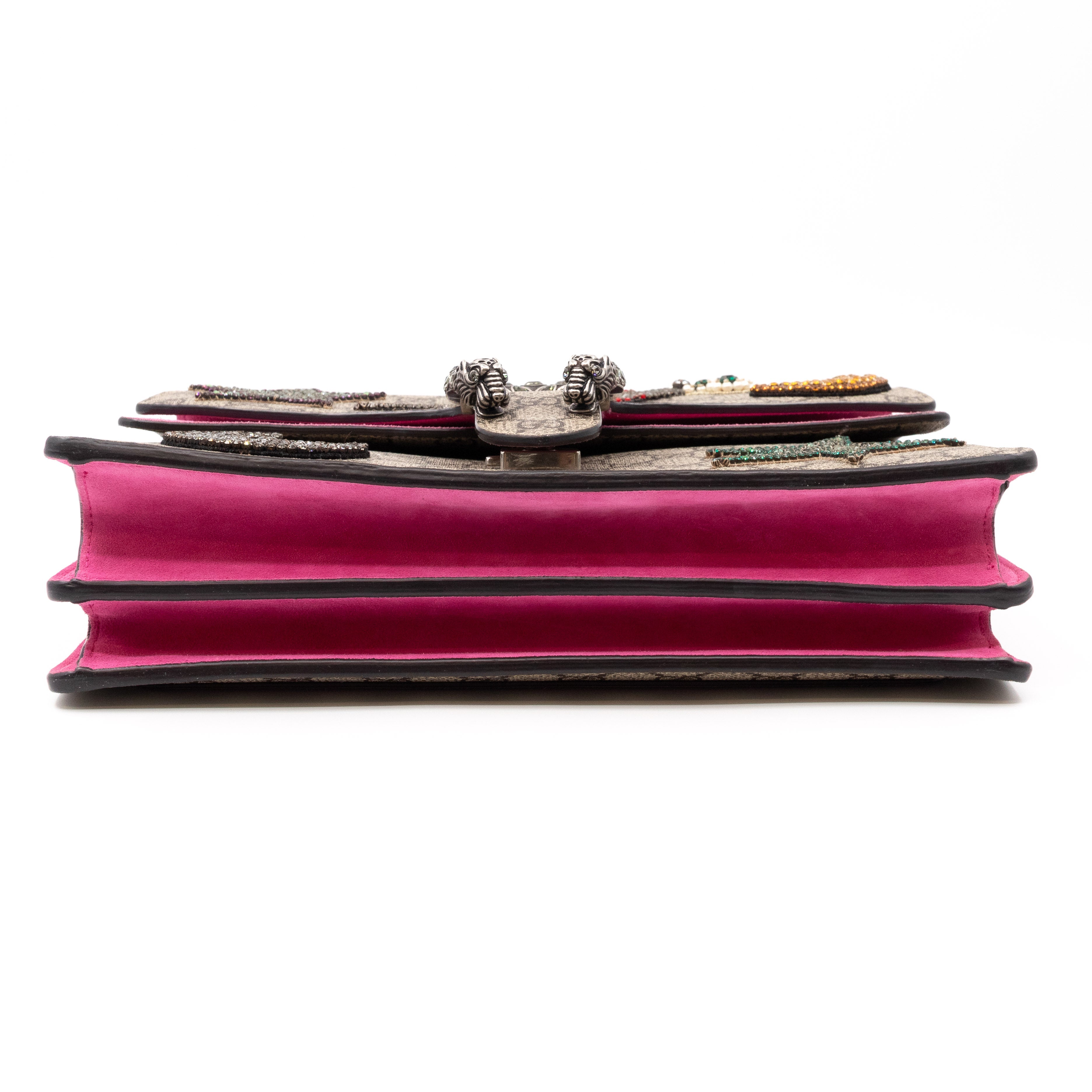 Dionysus Medium GG Supreme Pierced Heart Embroidered