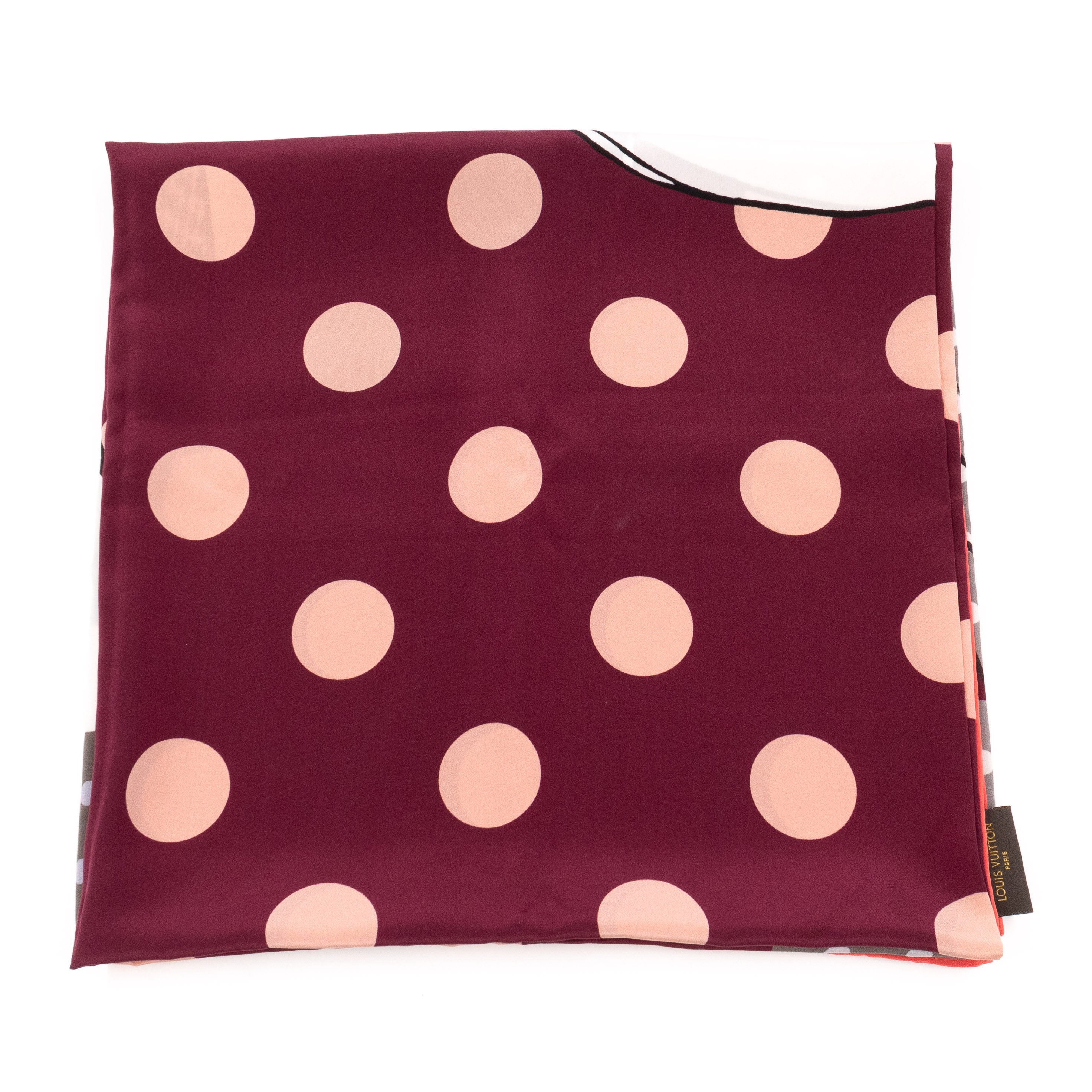 Balloon Dot Silk Scarf Cerise