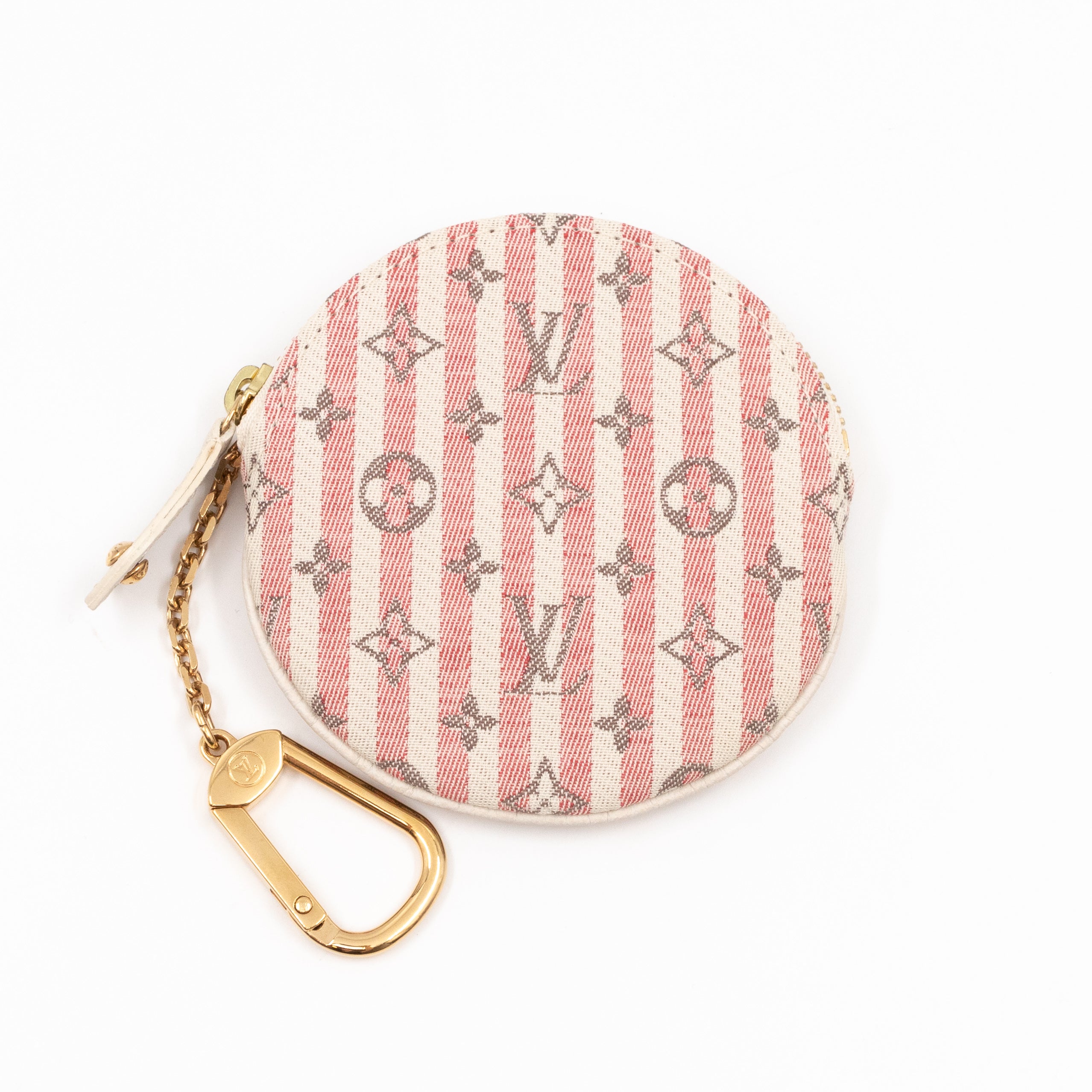 Round Coin Purse Mini Lin Croisette Rouge