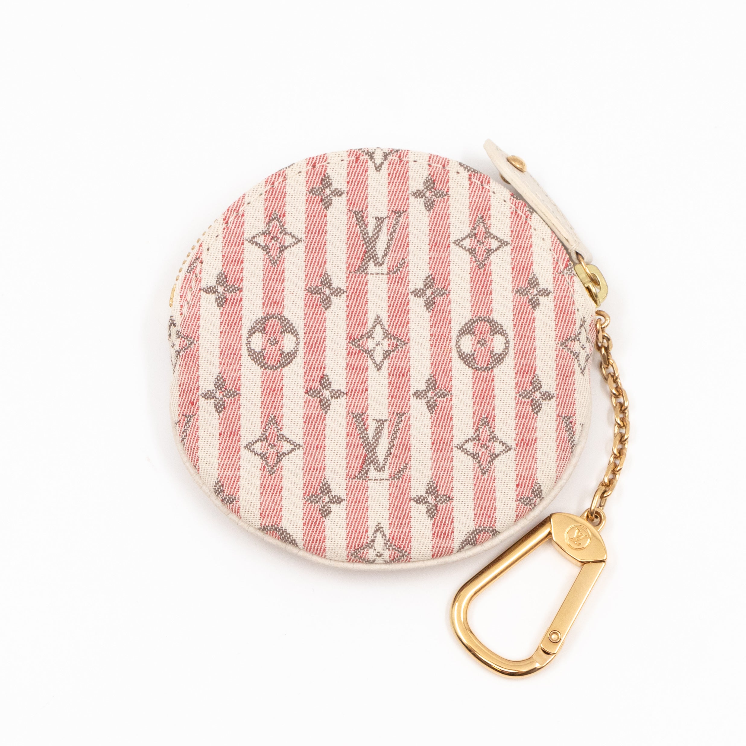 Round Coin Purse Mini Lin Croisette Rouge