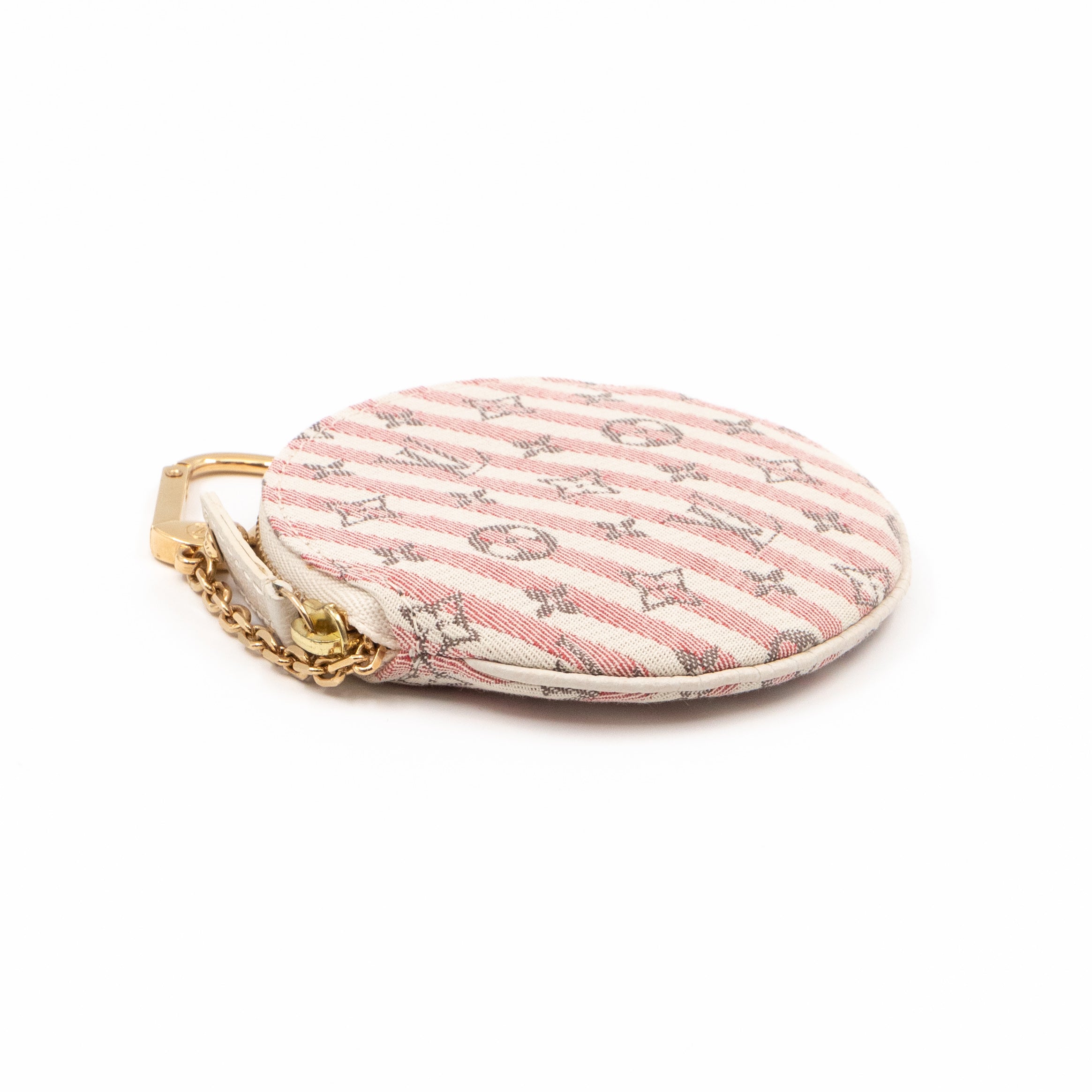 Round Coin Purse Mini Lin Croisette Rouge