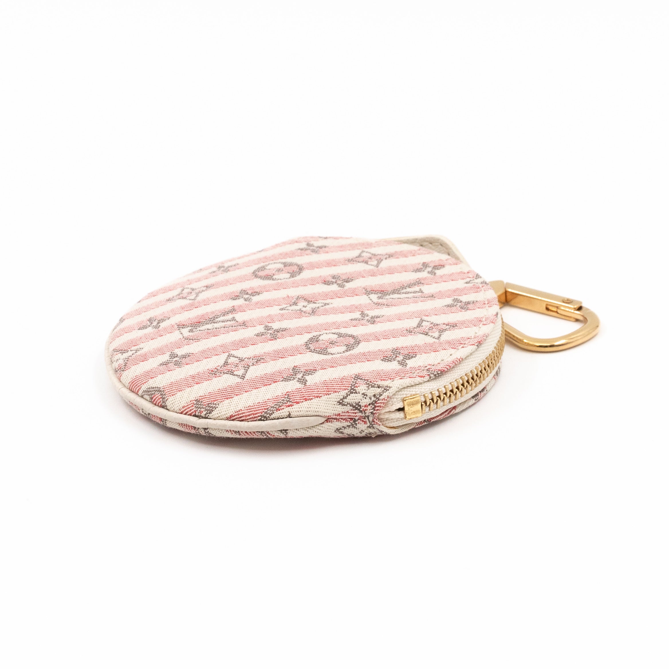 Round Coin Purse Mini Lin Croisette Rouge