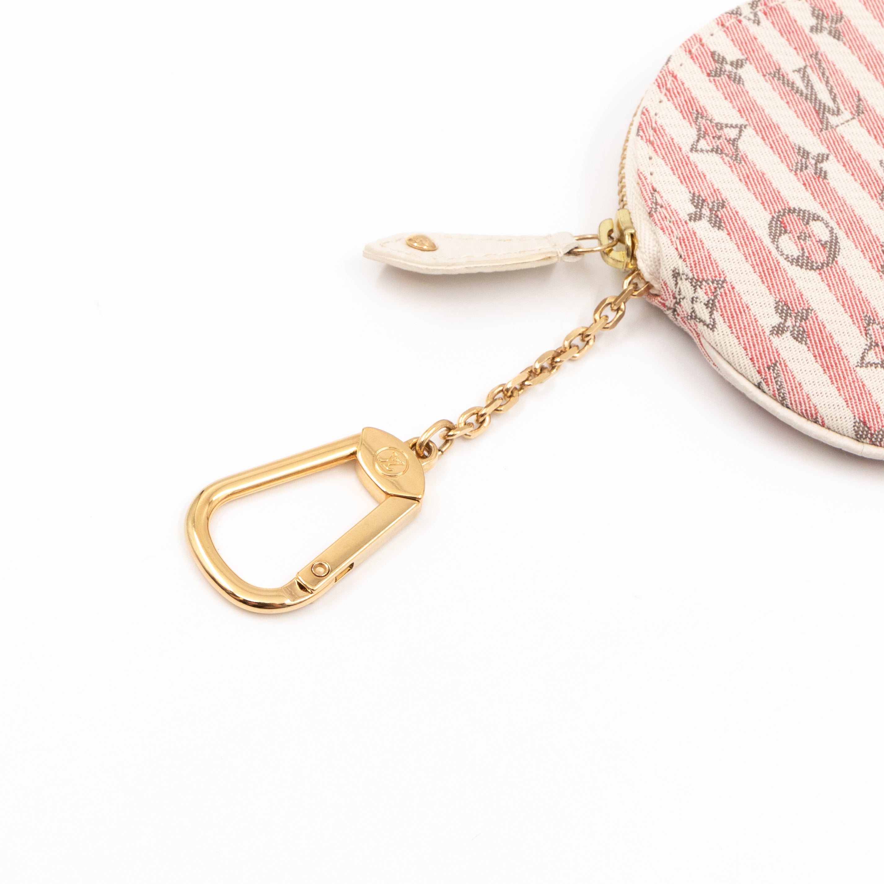 Round Coin Purse Mini Lin Croisette Rouge