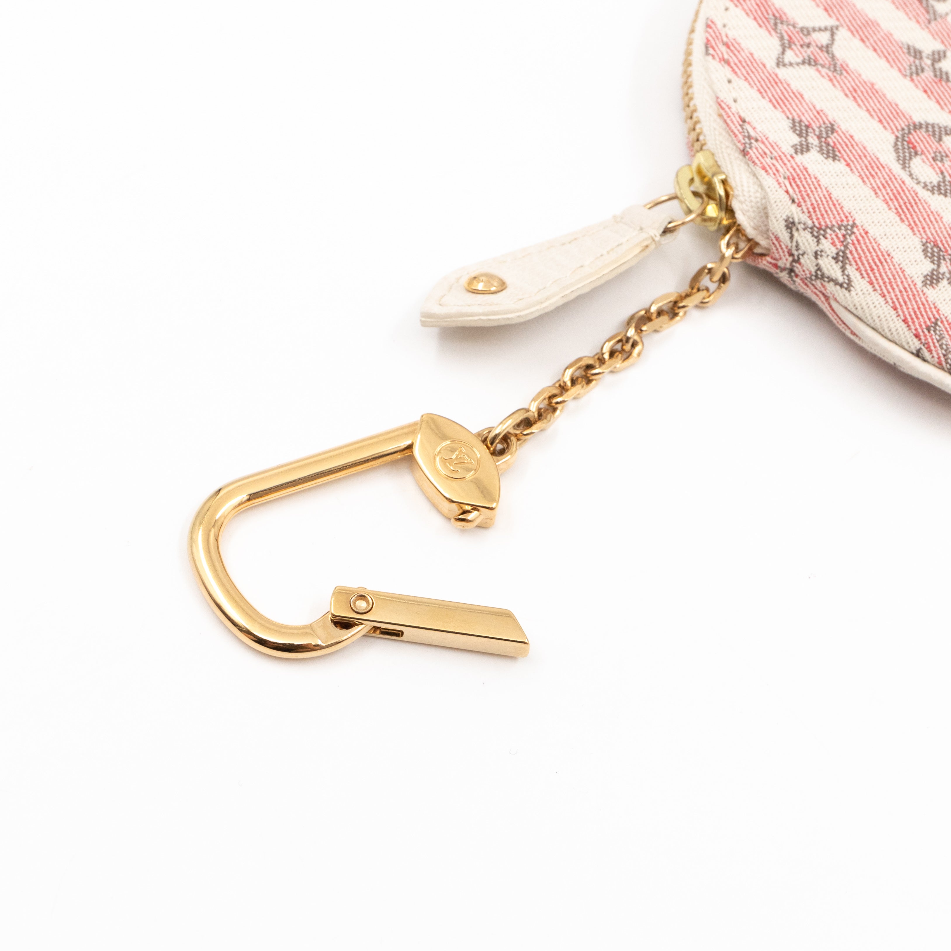 Round Coin Purse Mini Lin Croisette Rouge