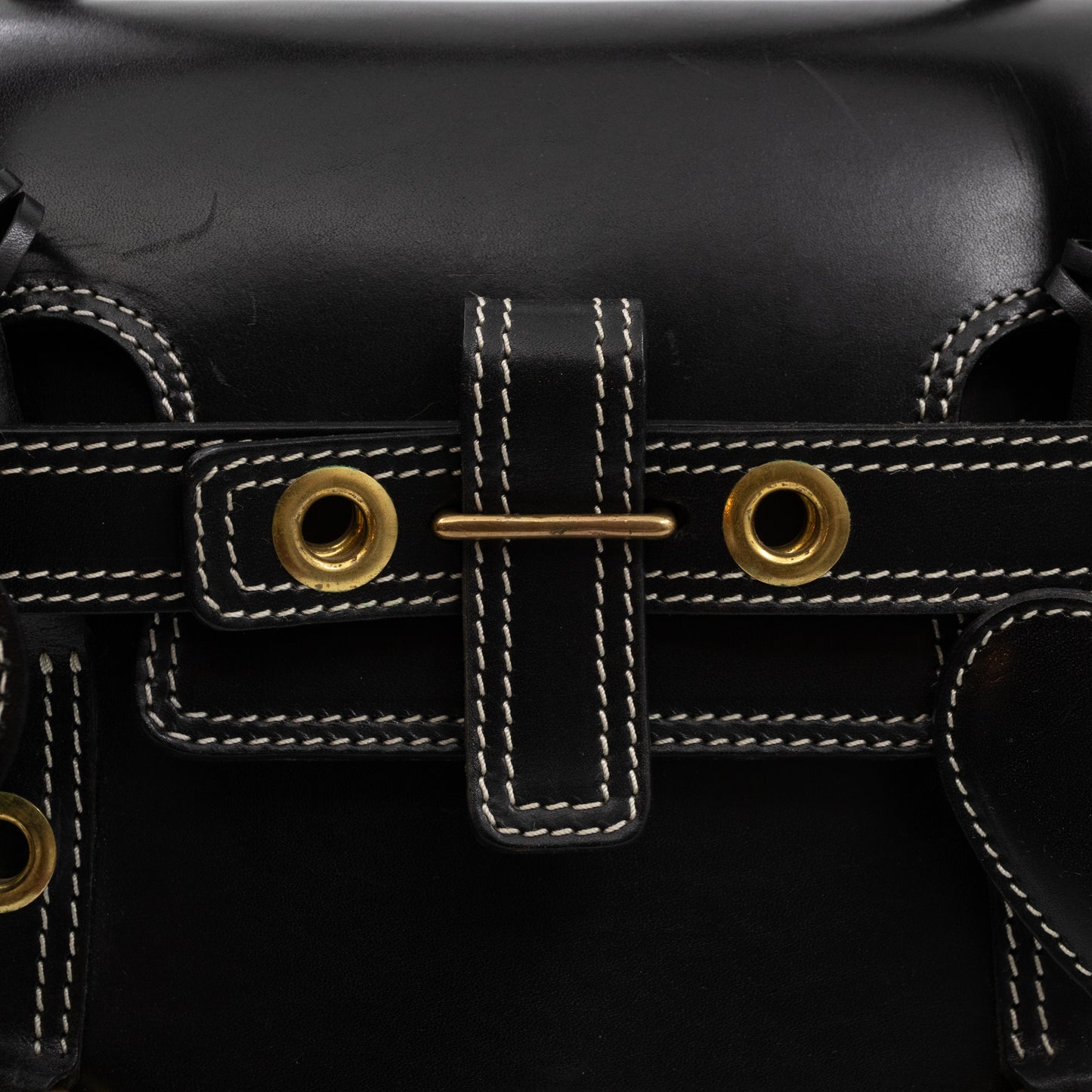 Luella Giselle Satchel Bag Black Leather