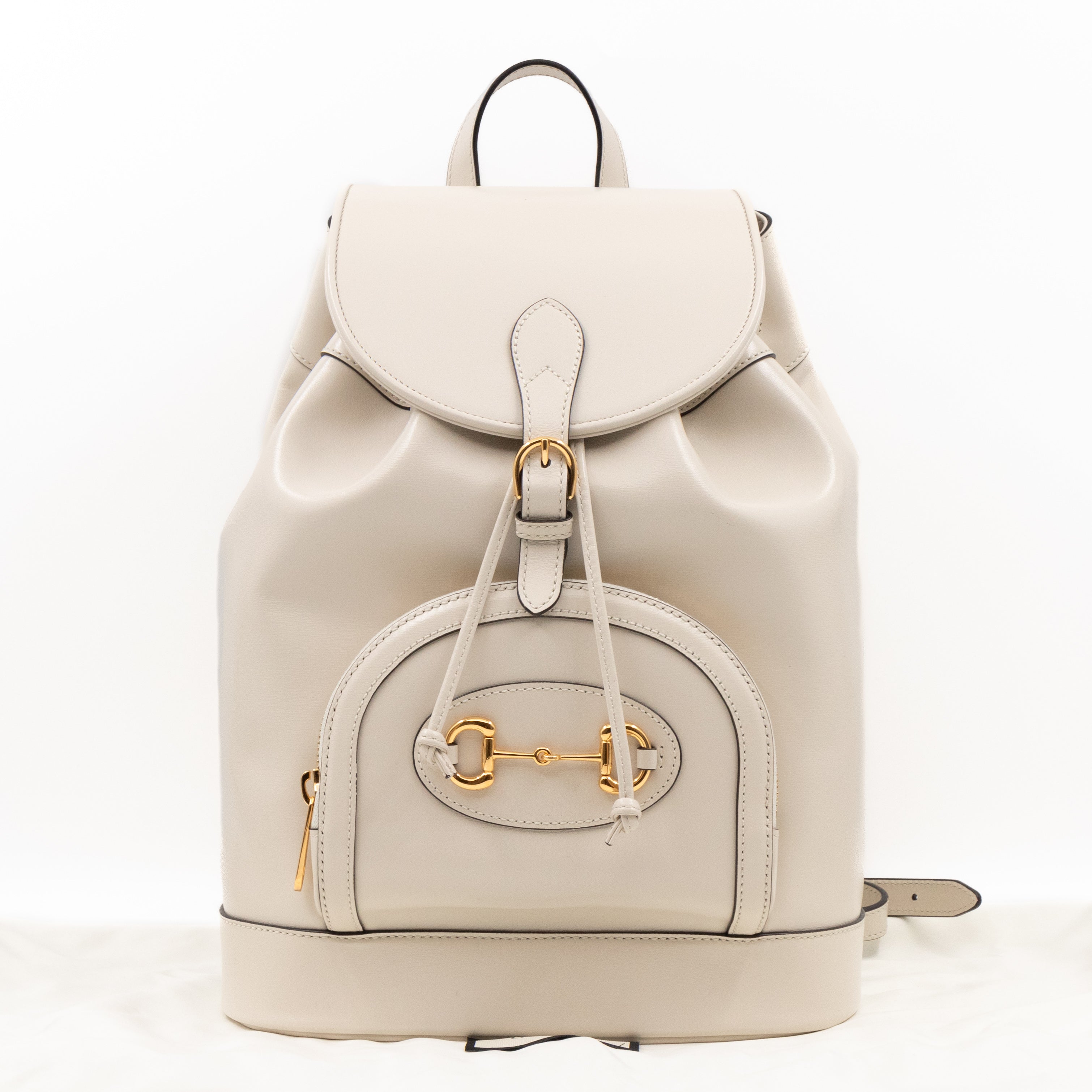 1955 Horsebit Backpack Cream Leather