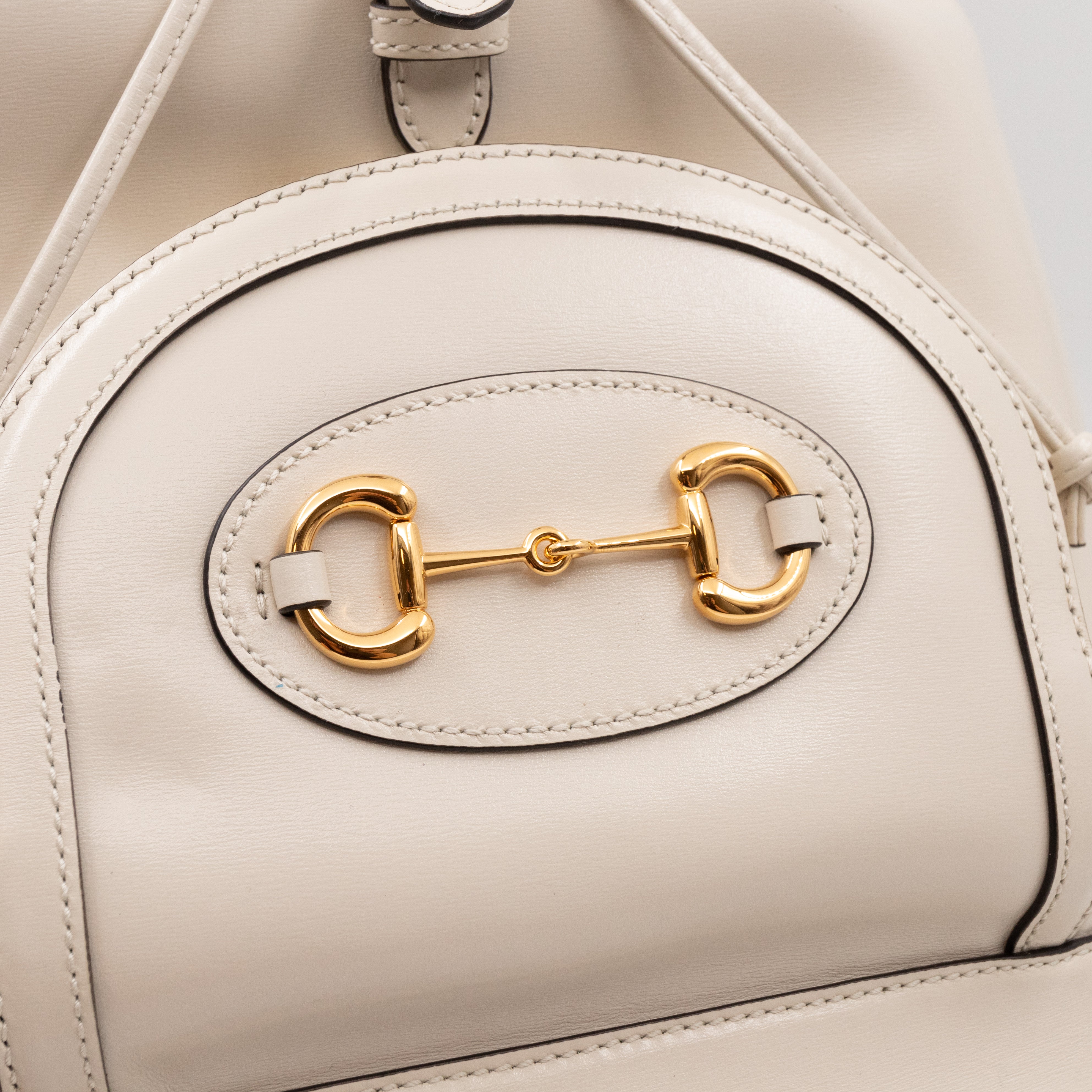 1955 Horsebit Backpack Cream Leather