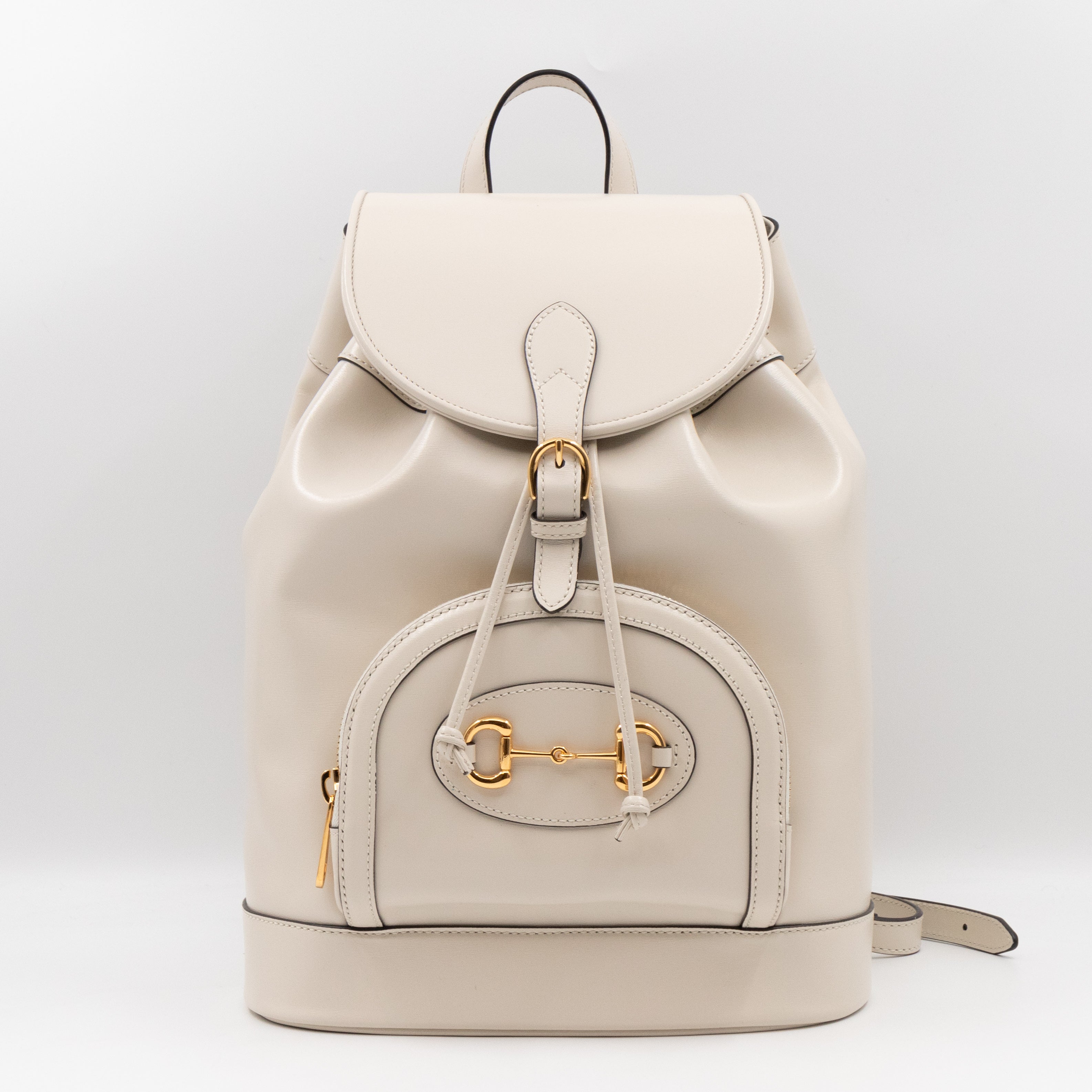 1955 Horsebit Backpack Cream Leather