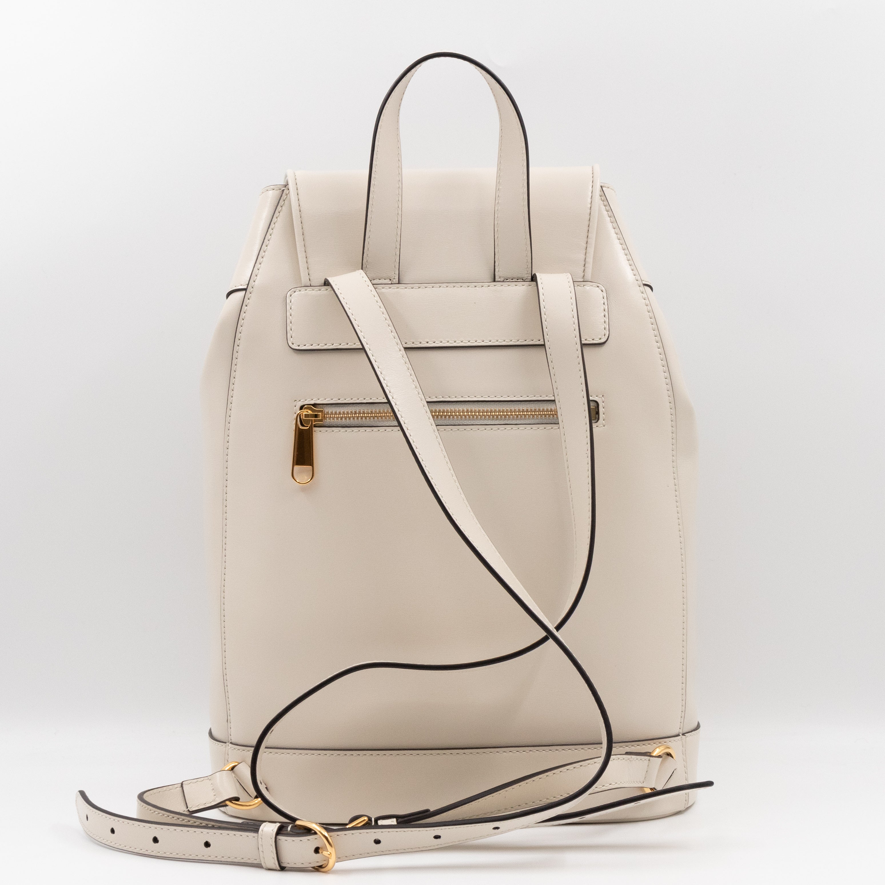1955 Horsebit Backpack Cream Leather