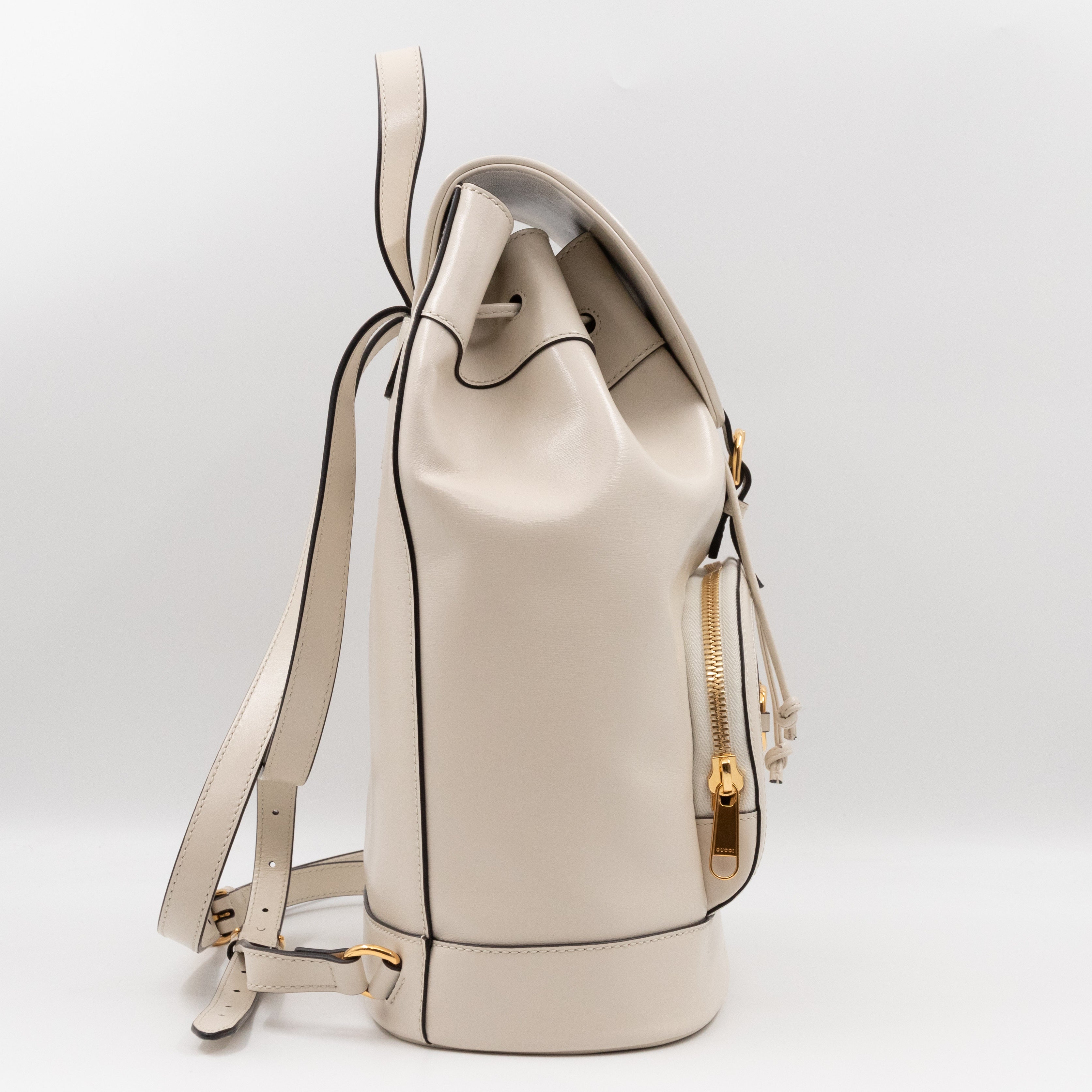 1955 Horsebit Backpack Cream Leather