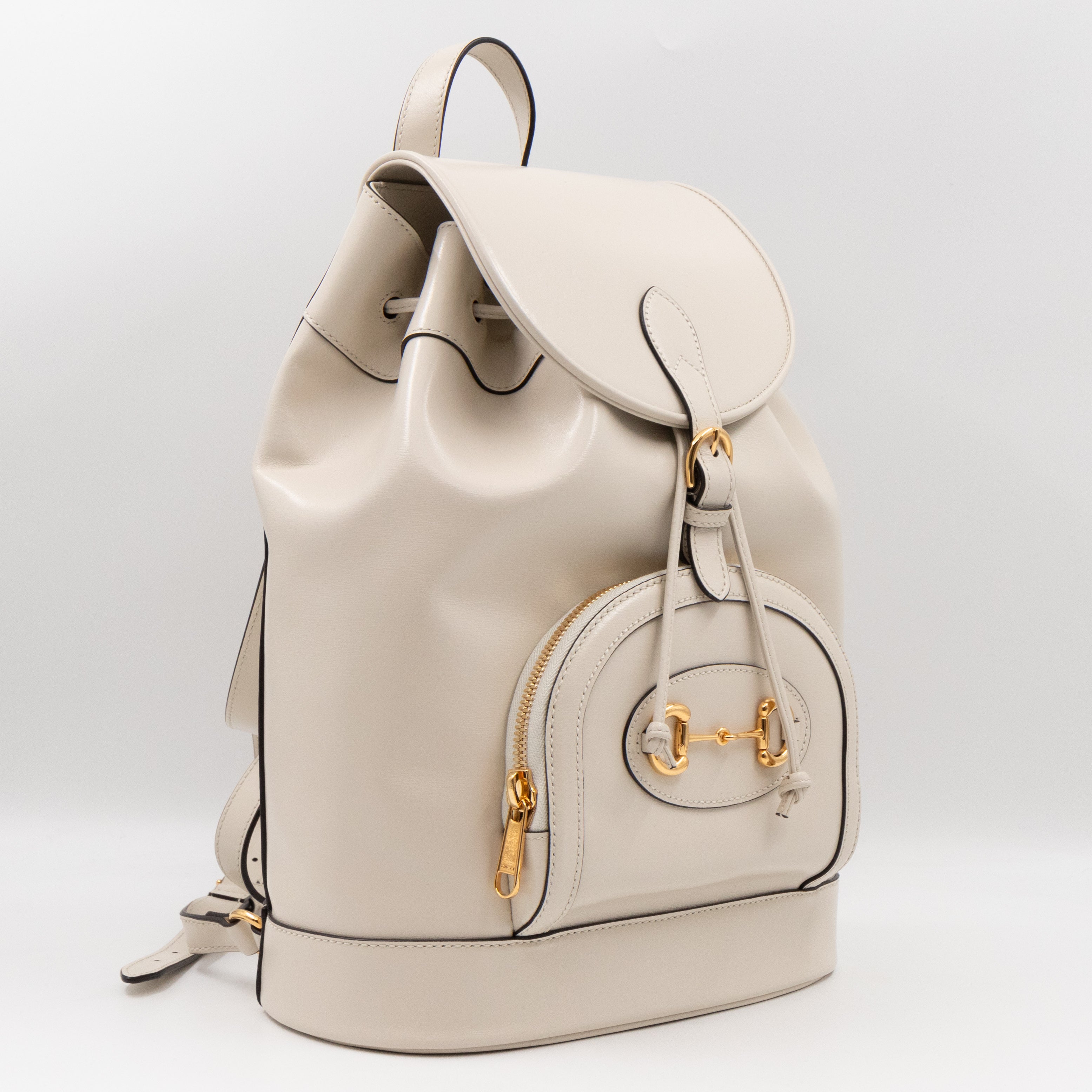 1955 Horsebit Backpack Cream Leather