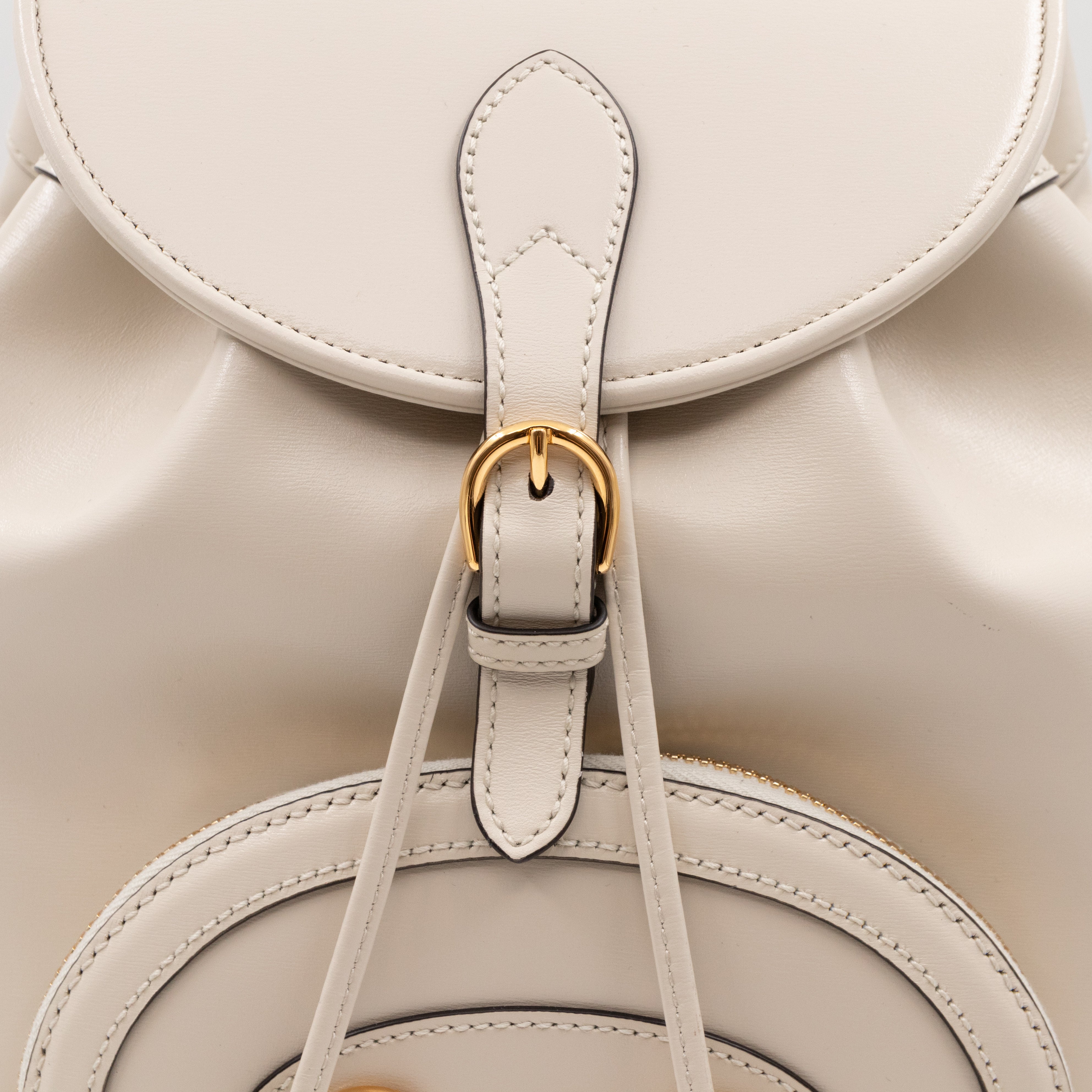 1955 Horsebit Backpack Cream Leather