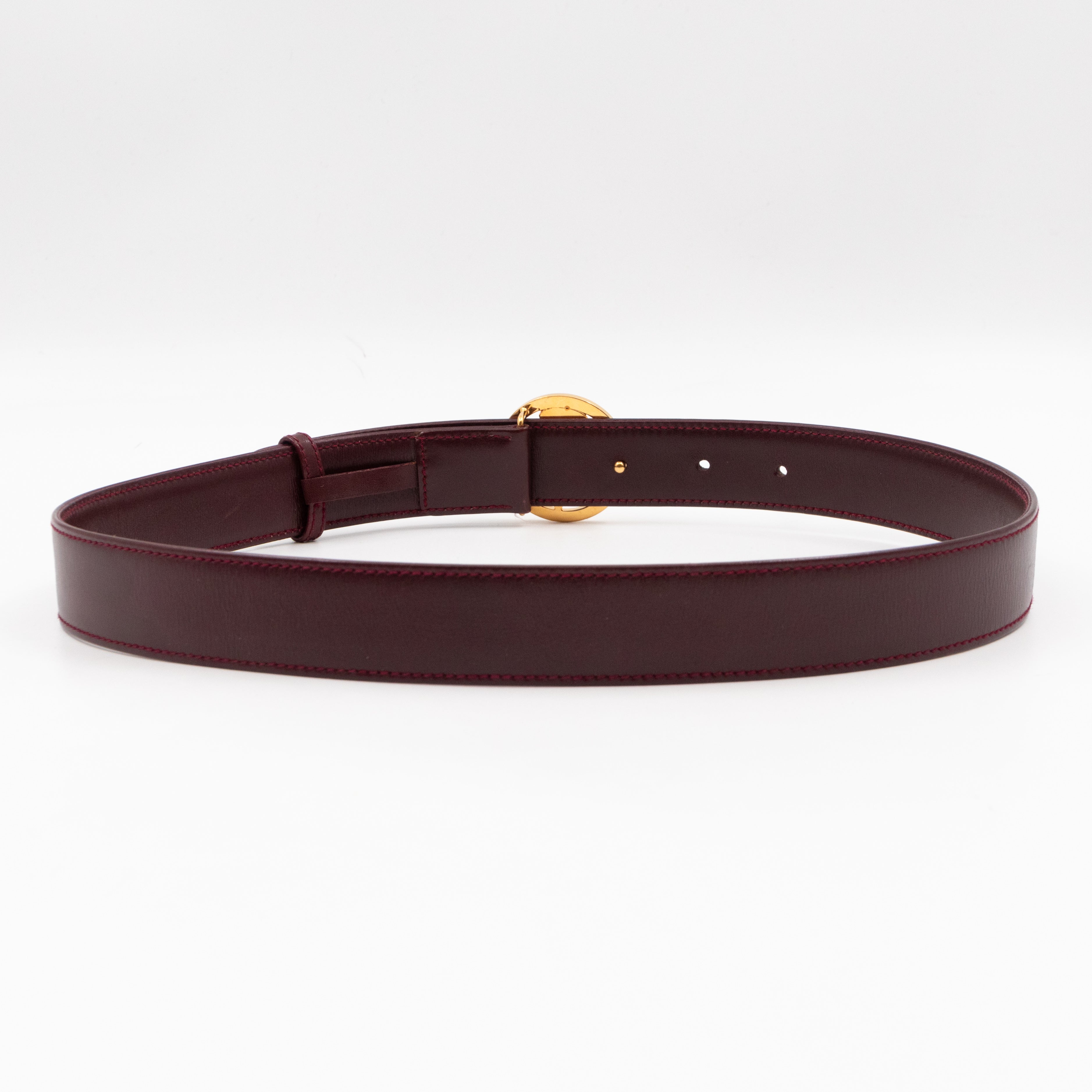 Vintage Crest Belt Burgundy Leather 70/28