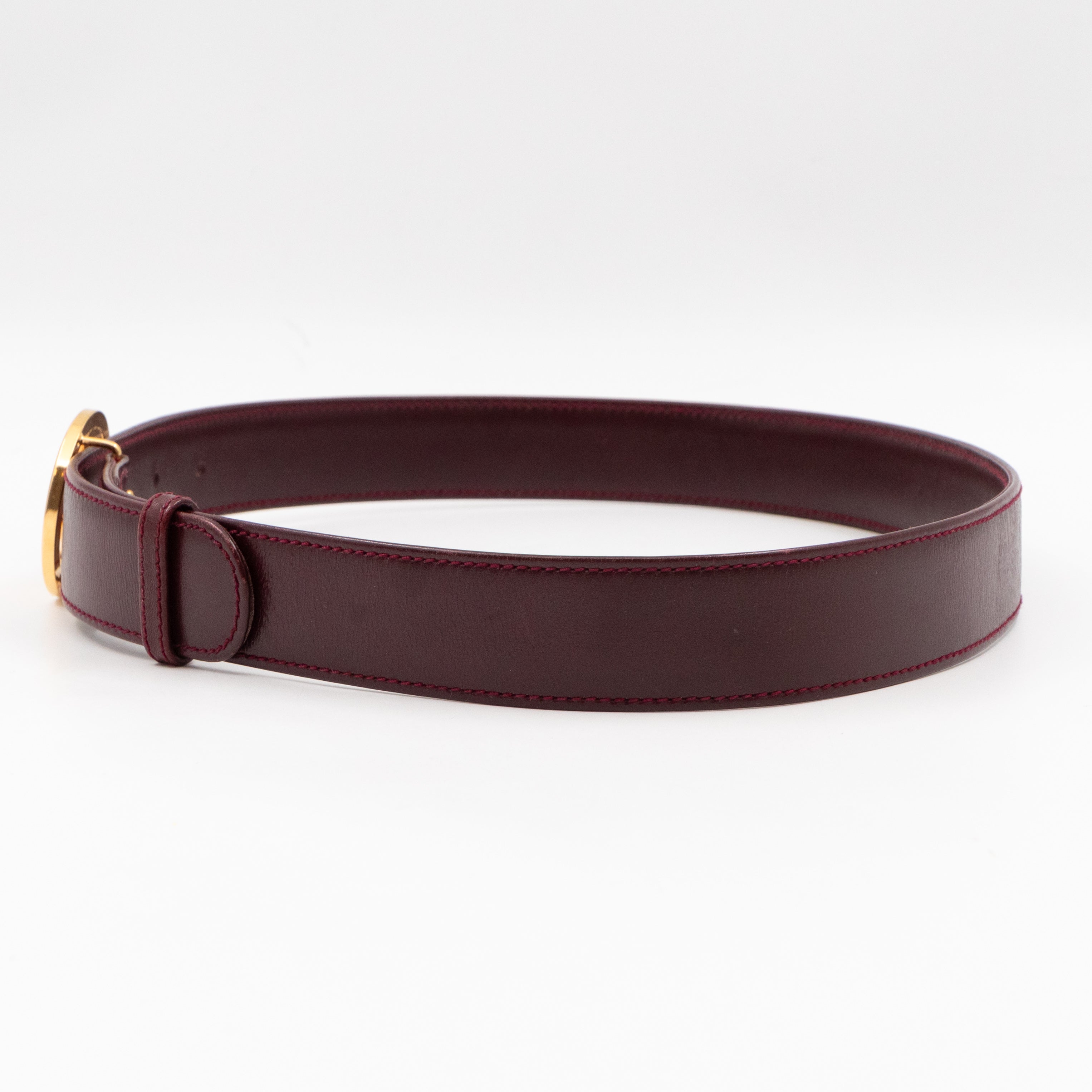 Vintage Crest Belt Burgundy Leather 70/28