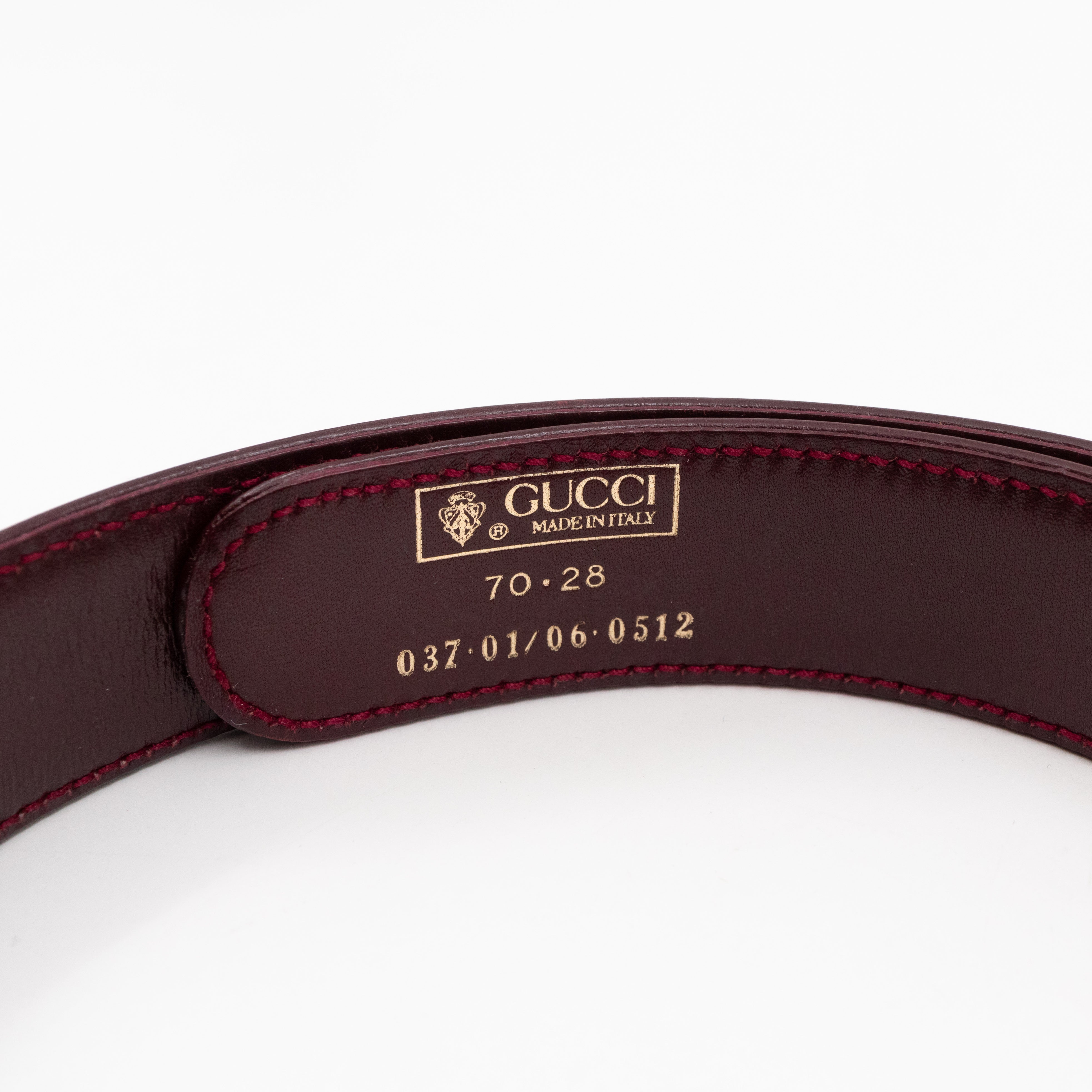 Vintage Crest Belt Burgundy Leather 70/28