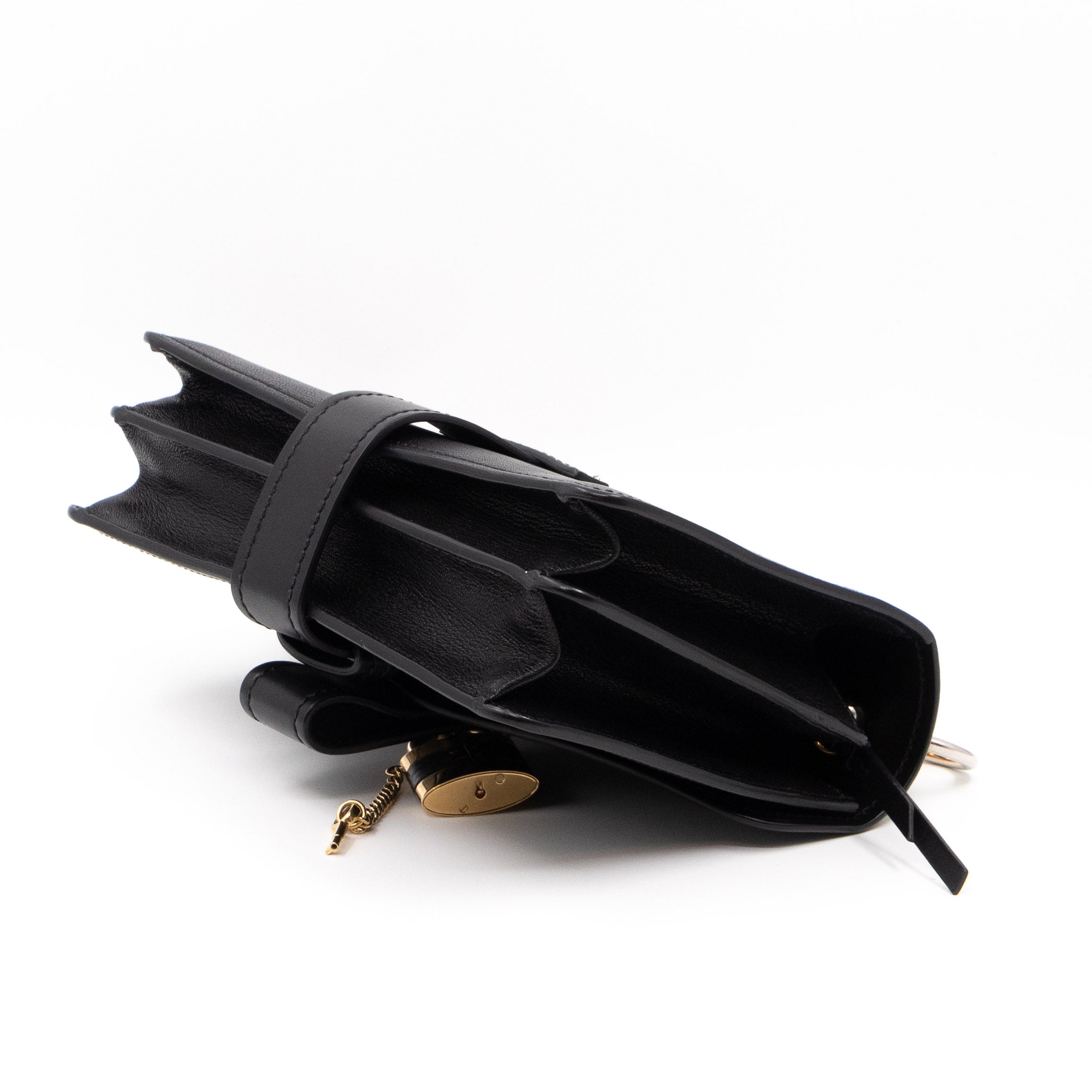 Aby Chain Shoulder Bag Black Leather