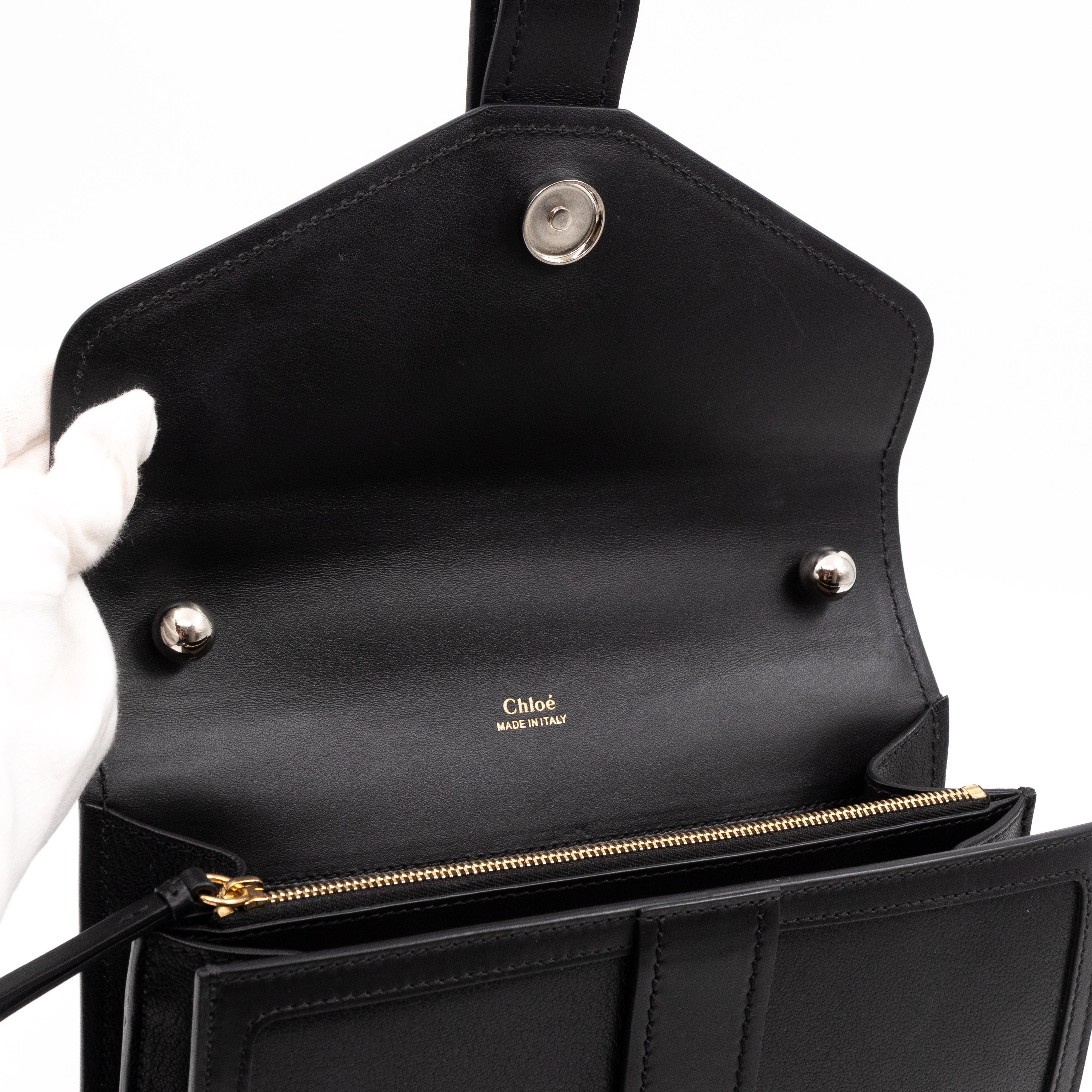 Aby Chain Shoulder Bag Black Leather