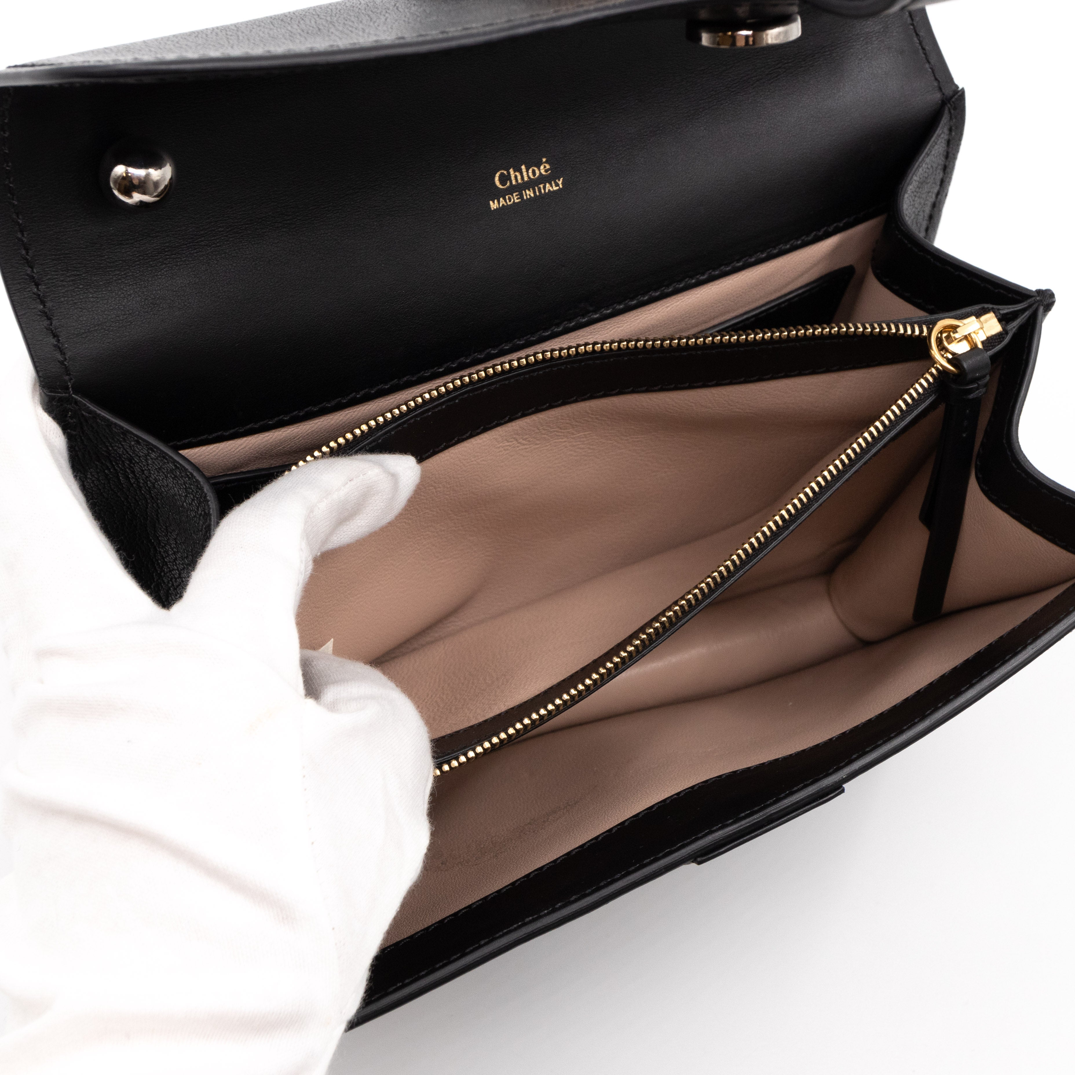 Aby Chain Shoulder Bag Black Leather