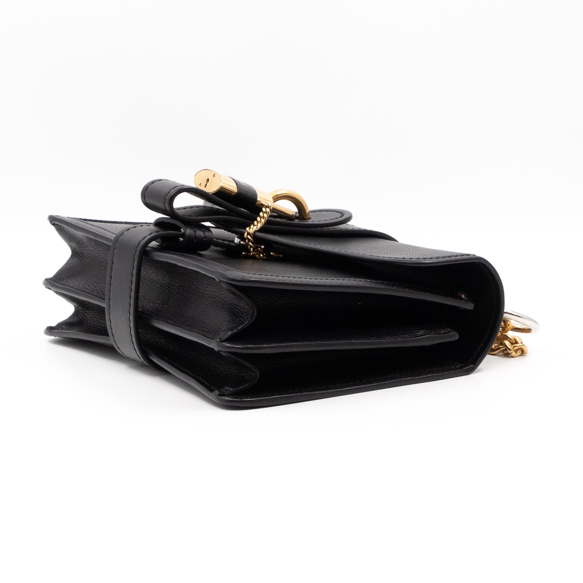 Aby Chain Shoulder Bag Black Leather