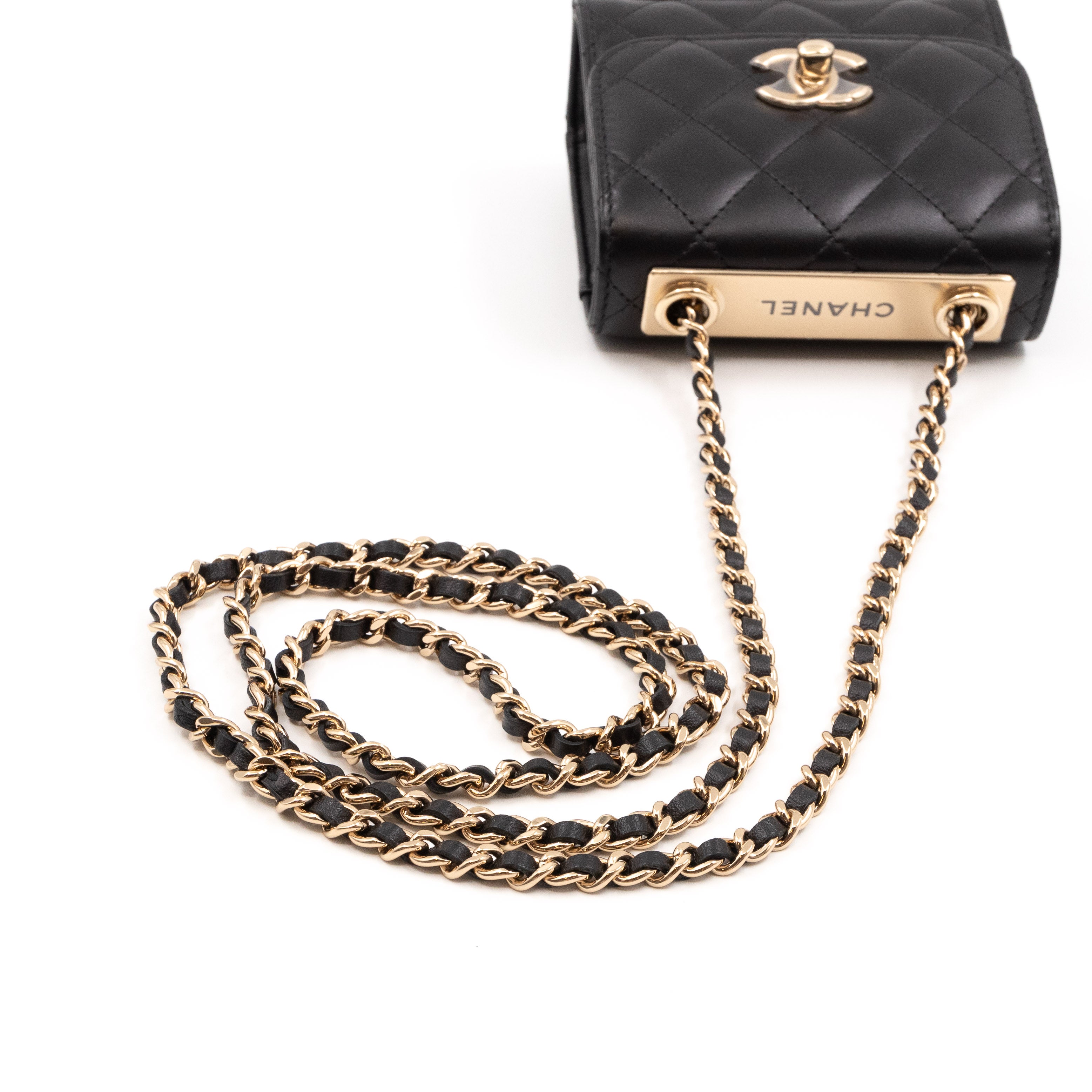 Trendy CC Clutch With Chain Black Leather