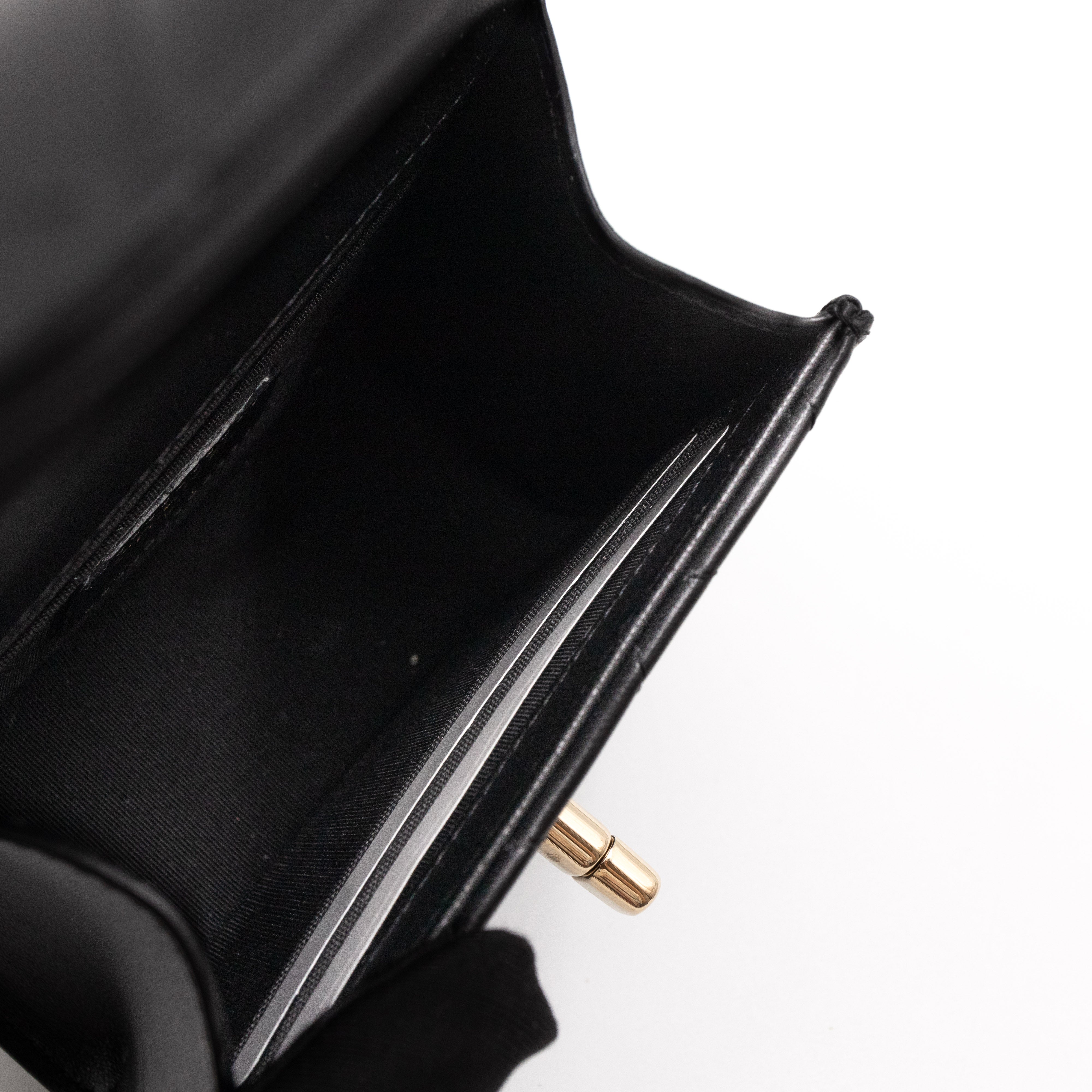 Trendy CC Clutch With Chain Black Leather