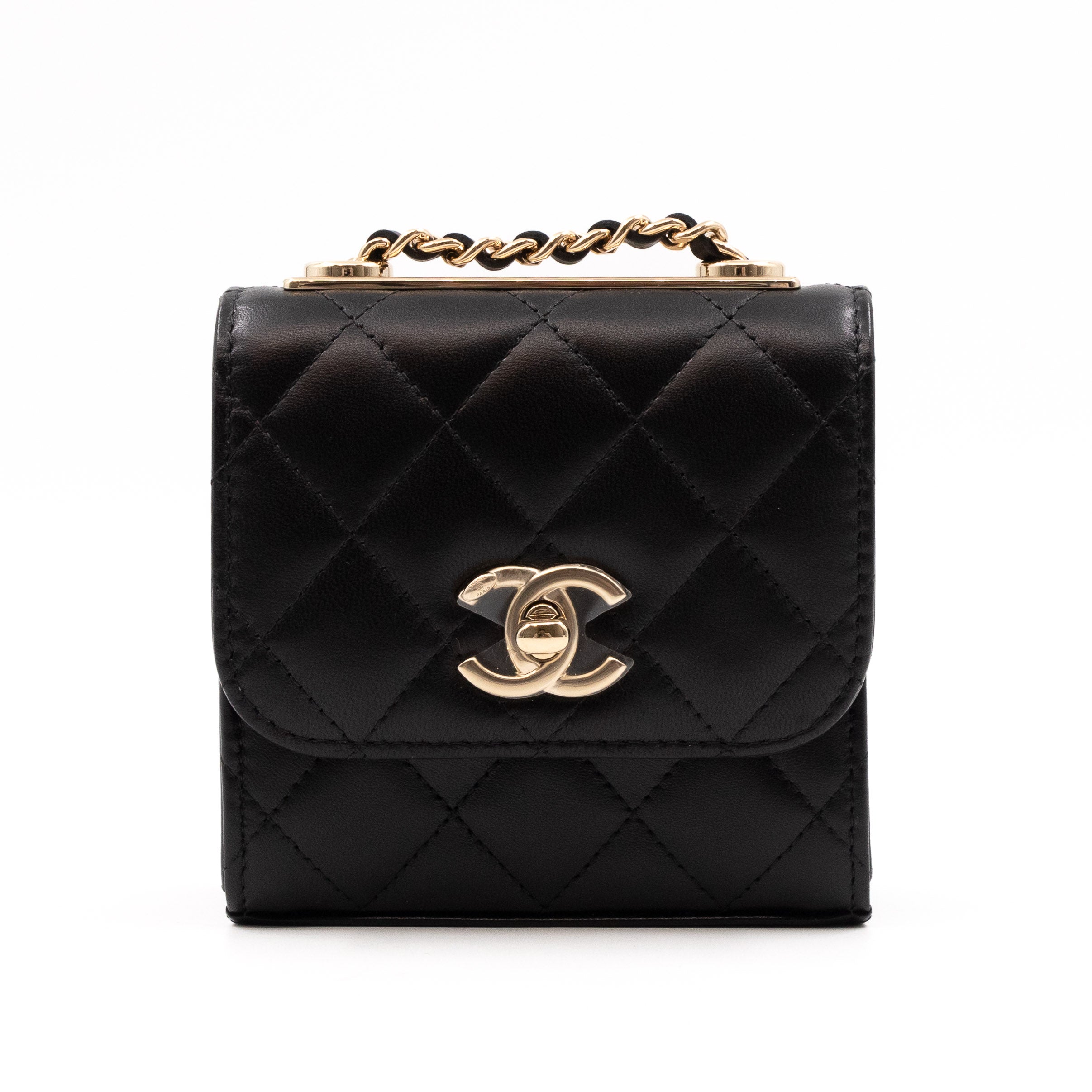 Trendy CC Clutch With Chain Black Leather
